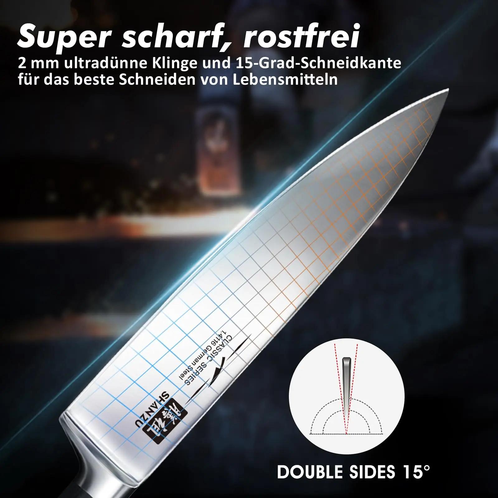 SHAN ZU profi terav kööginugade komplekt — kvaliteetne roostevaba – kasutusnäide