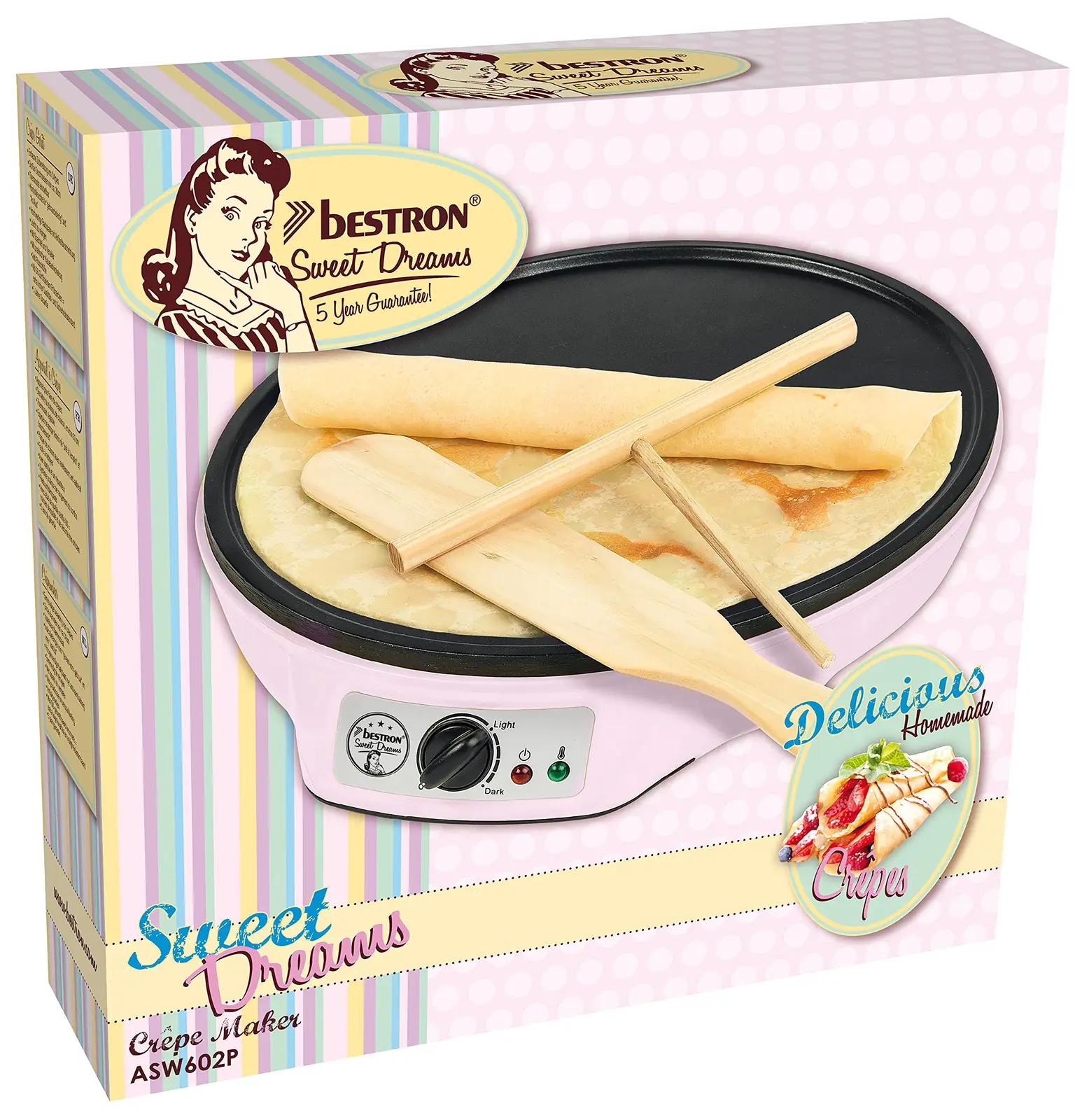 Bestron roosa retro pannkookide valmiskomplekt – 30 cm pliit – pilt 6