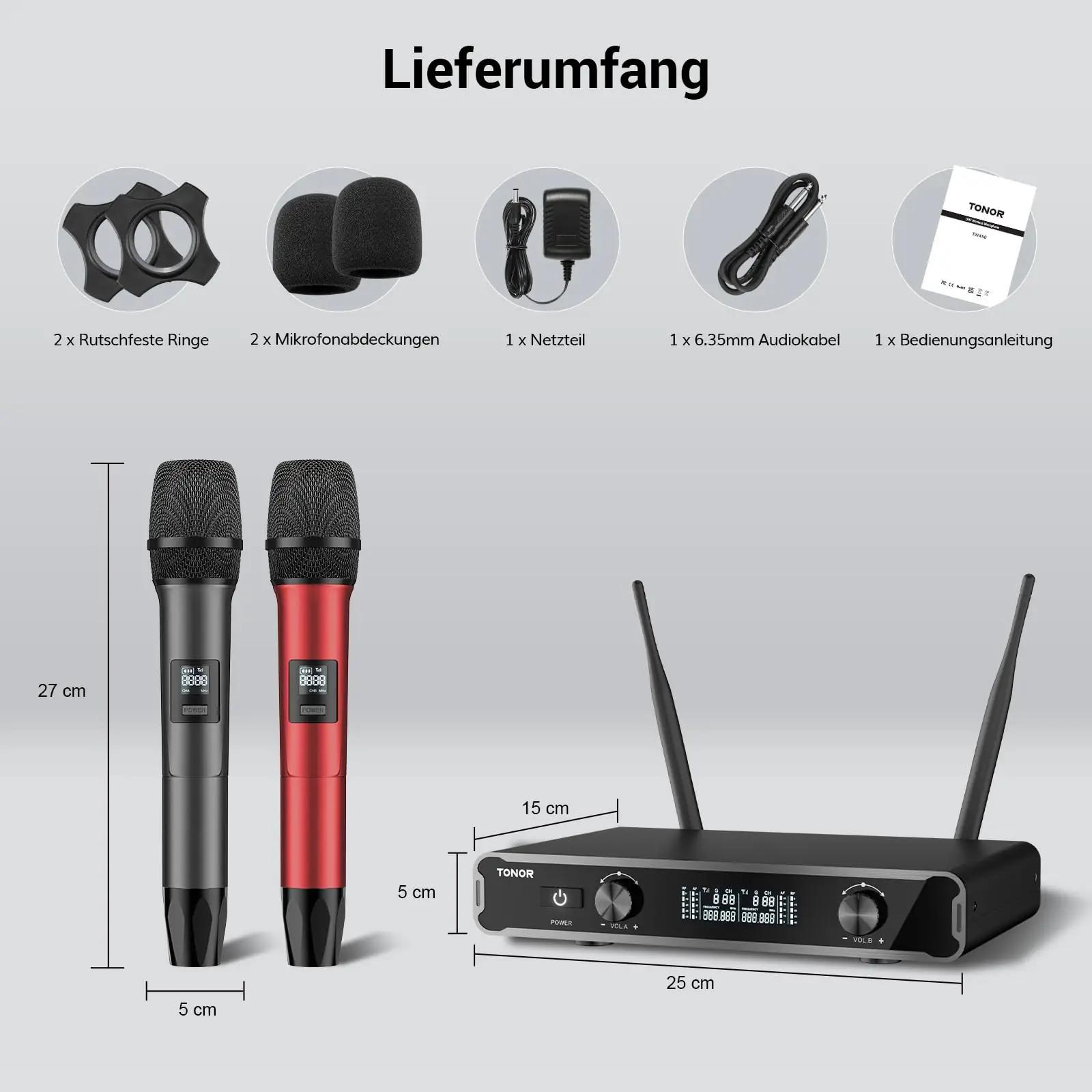 TONOR juhtmevaba karaokemikrofonikomplekt – vastupidav metall – pilt 8