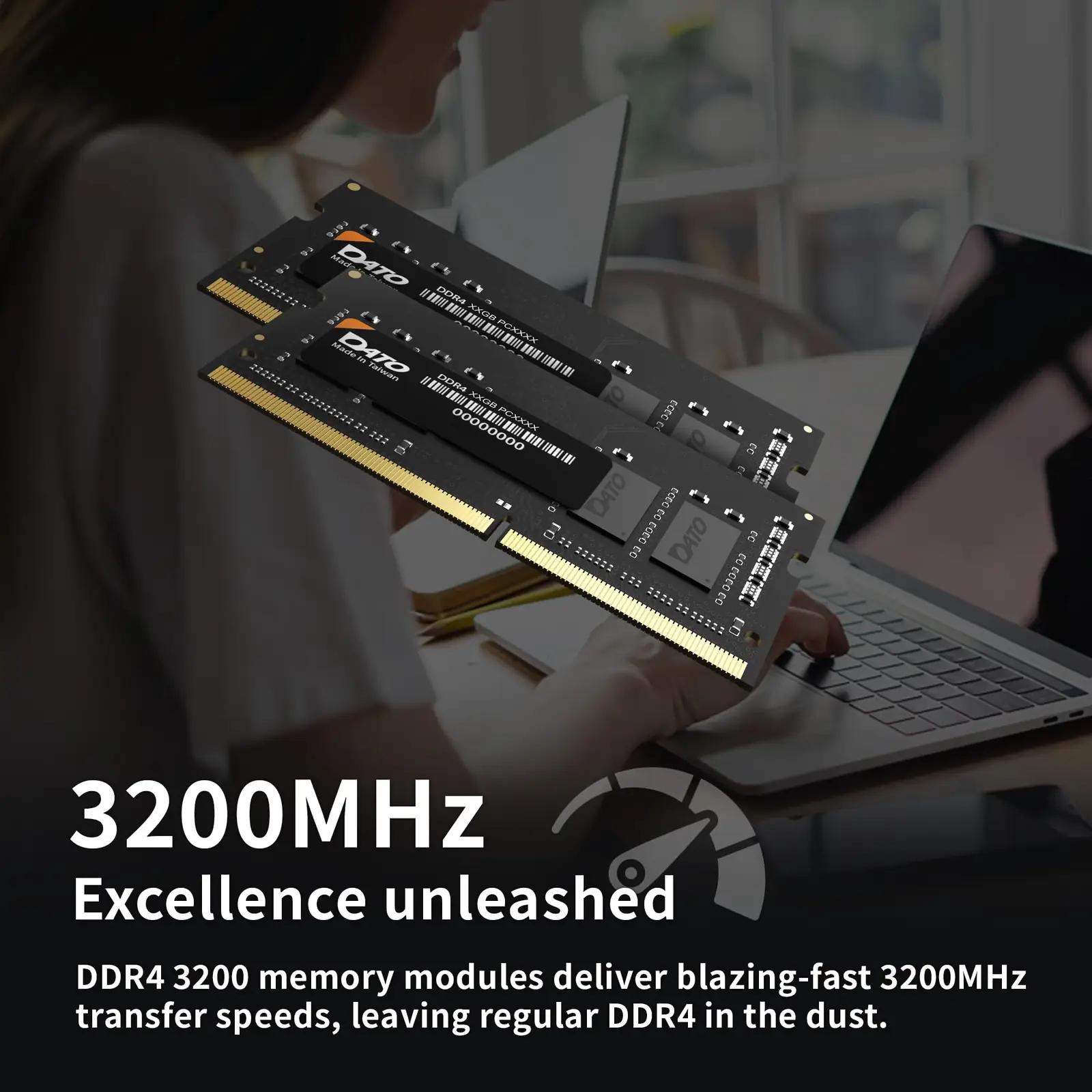 DATO 8GB DDR4 sülearvuti mälu — kiire ja usaldusväärne lisa – pakend ja tarvikud