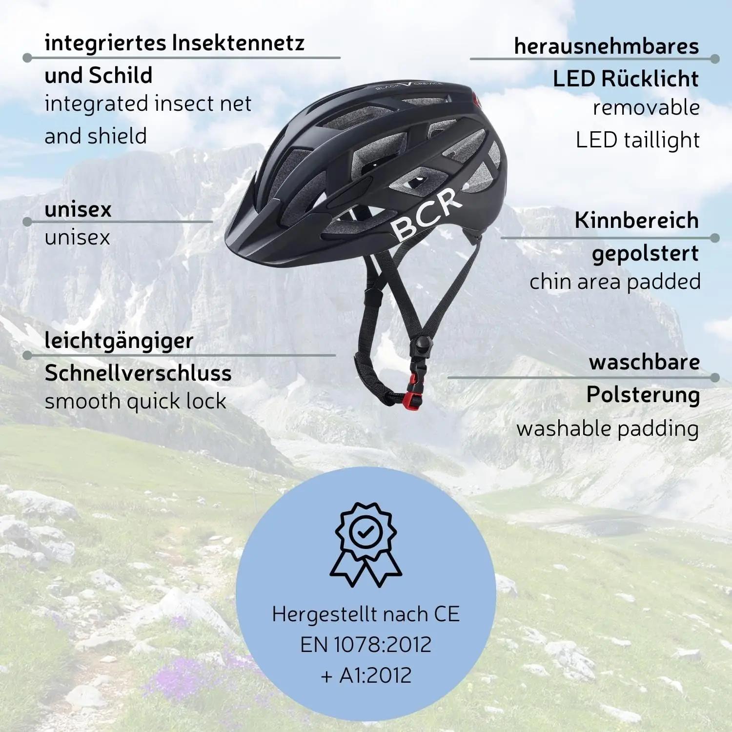 Black Crevice turvaline jalgrattakiiver LED-tagatuulega, M – pakend ja tarvikud