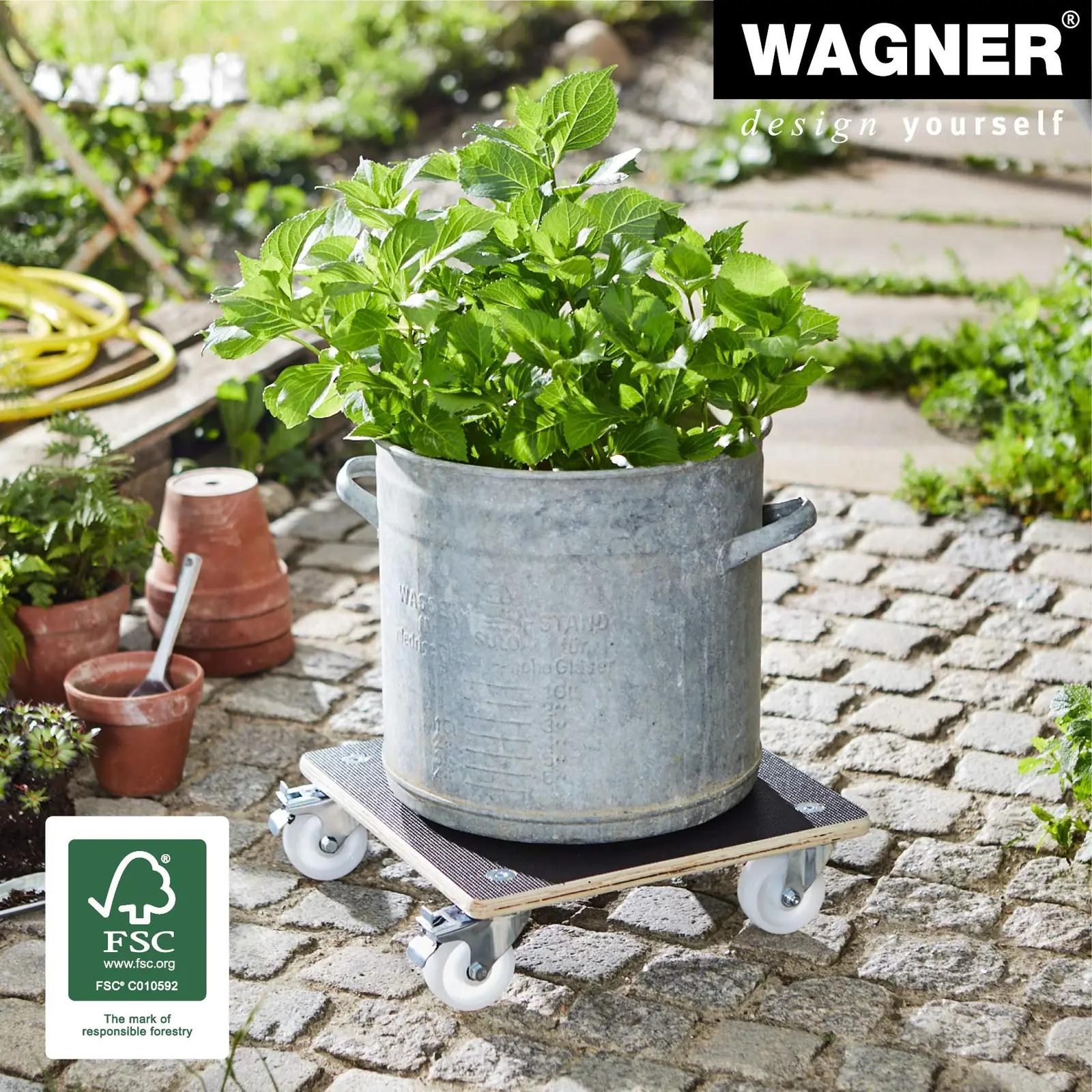 WAGNER tugev plantsentroller puidust alusel – kandevõime 300 kg – detailne vaade