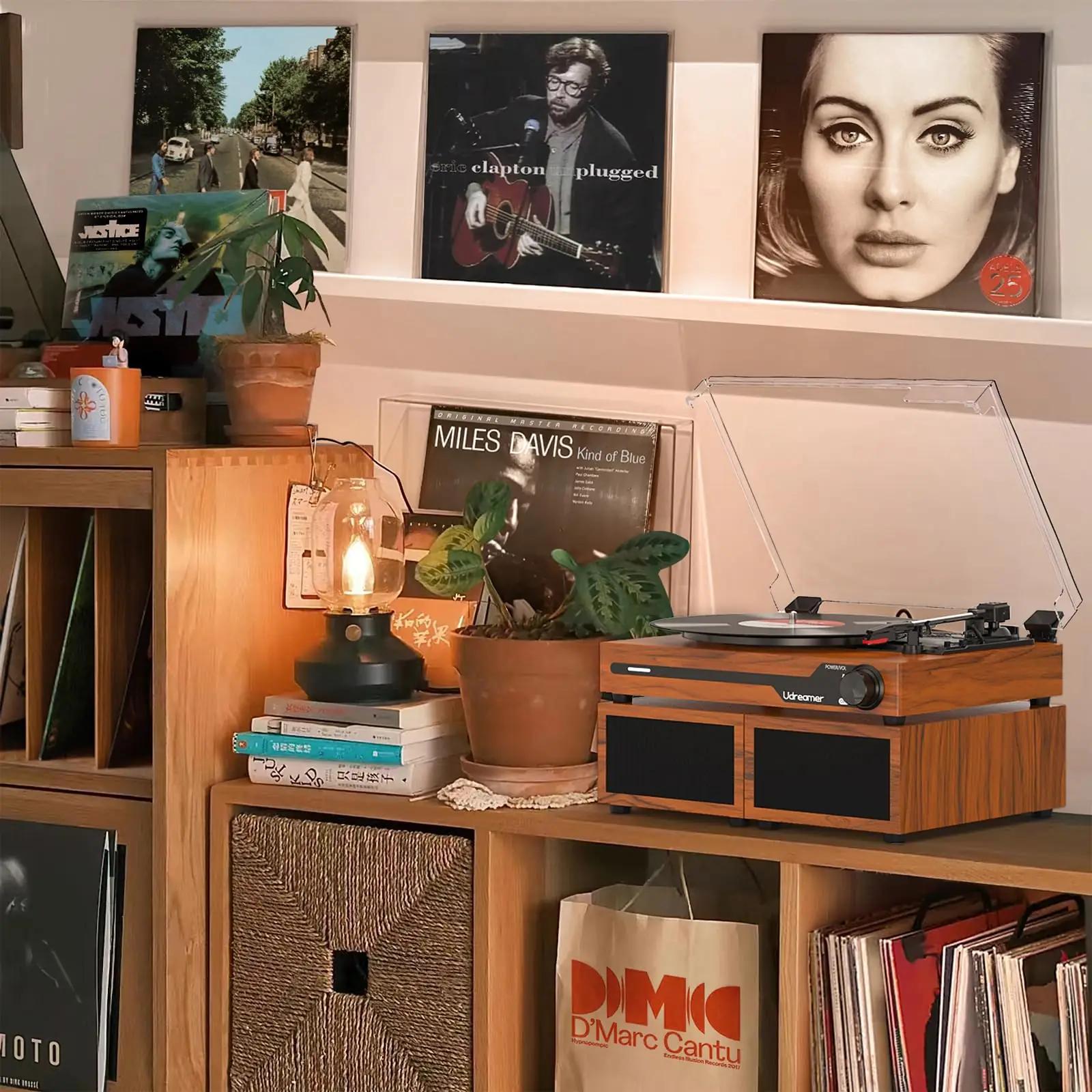Udreamer vintage puidust grammofon koos kõlaritega — elegantne – pilt 9