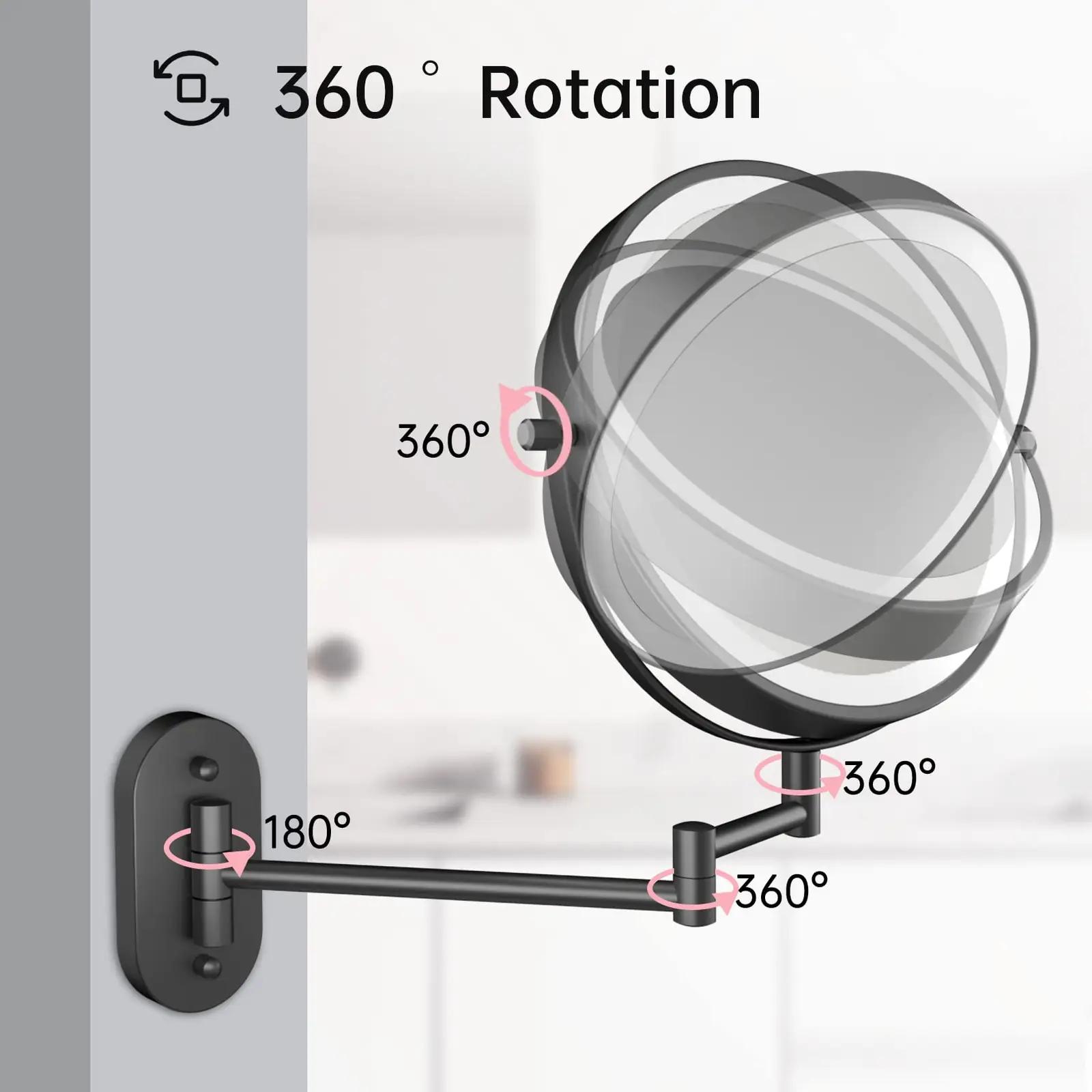 FUNTOUCH must laetav kosmeetikapeegel 1x/10x LED – lisavaade