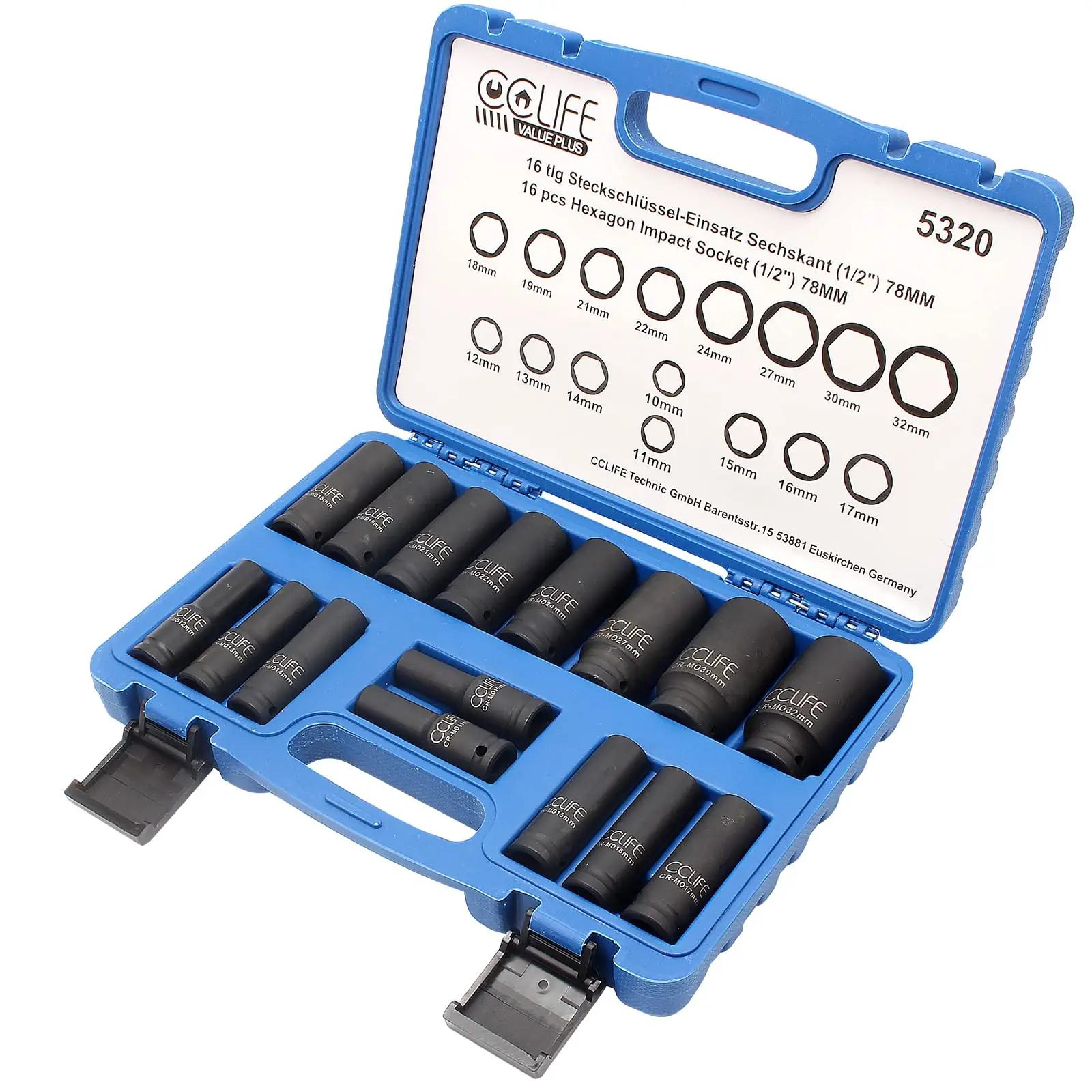 CCLIFE tugev Cr-Mo 16-osaline padrunvõtmete komplekt 10–32mm – pilt 7