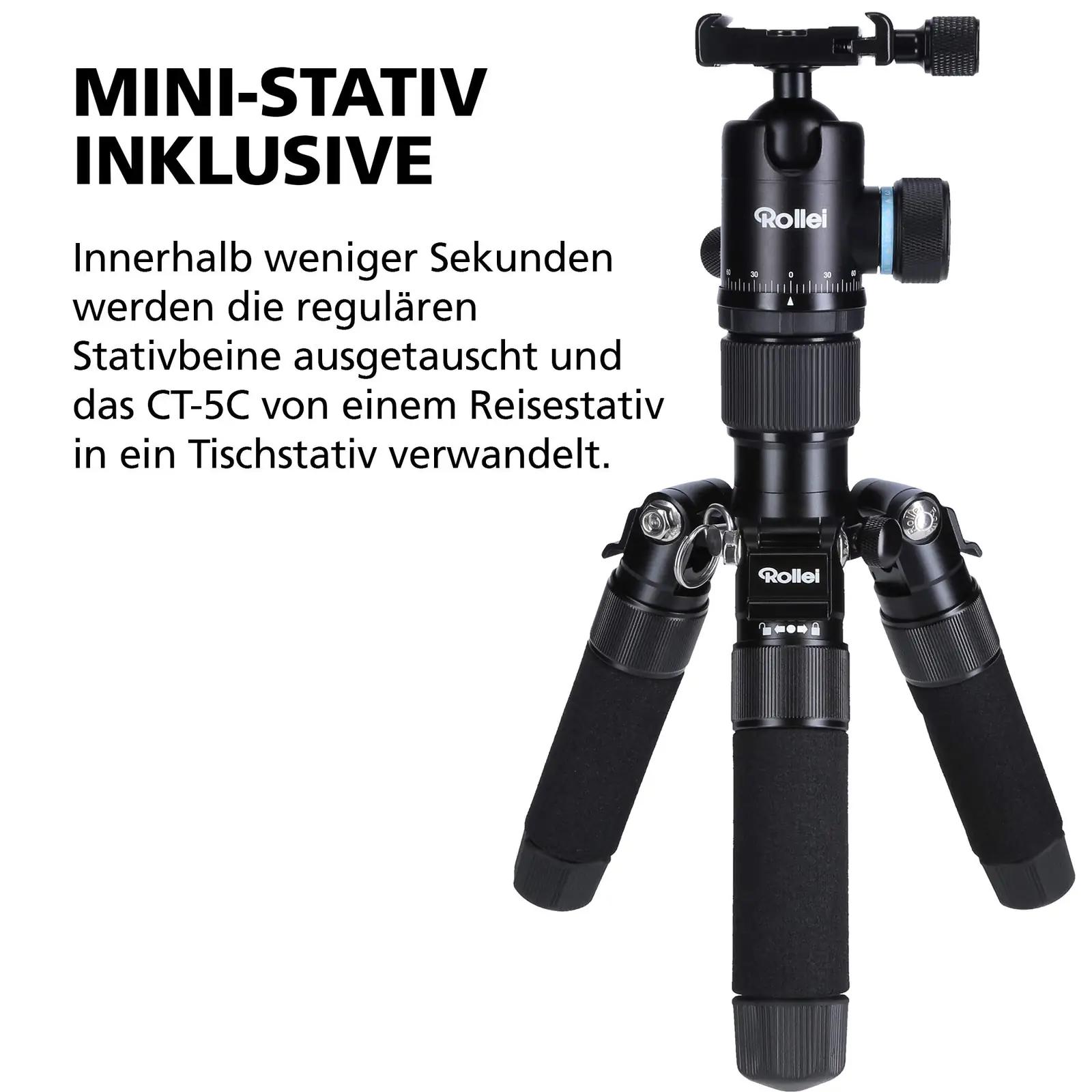 Rollei kerge ja vastupidav süsinikjalus fotokale – pakend ja tarvikud