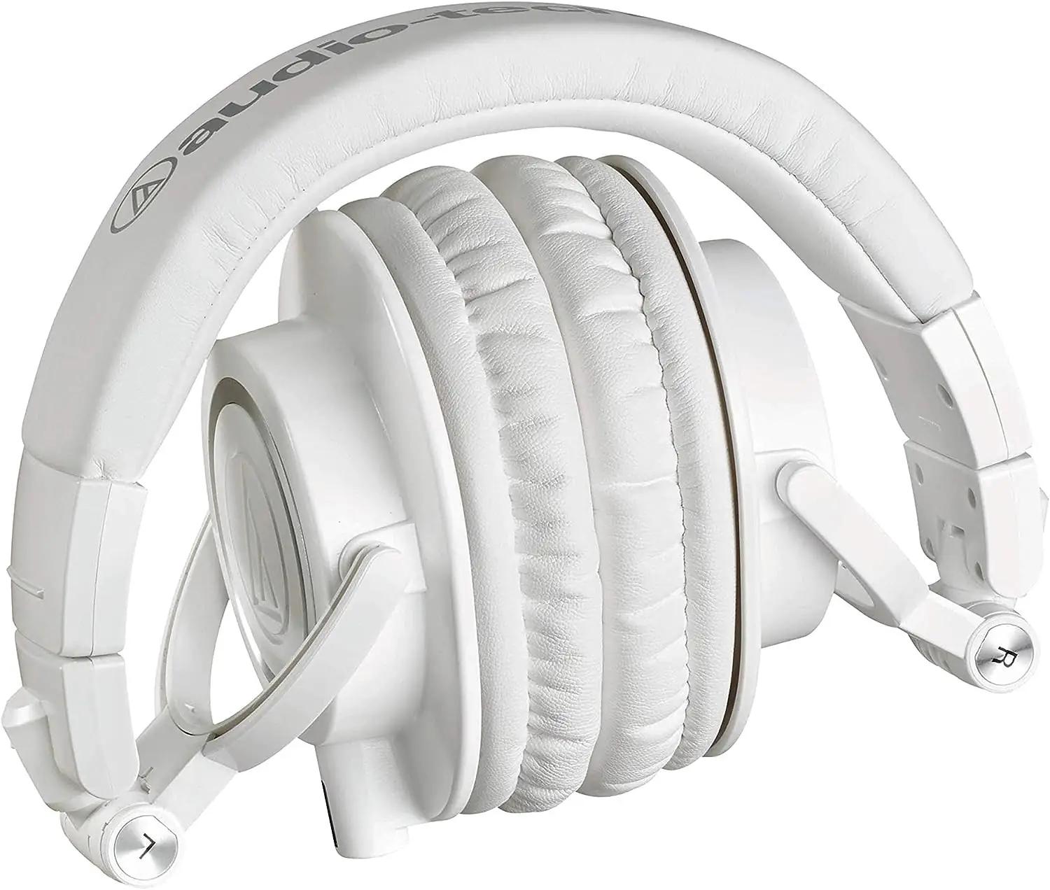 Audio-Technica valged stuudiokõrvaklapid — täpne monitorimine – pakend ja tarvikud