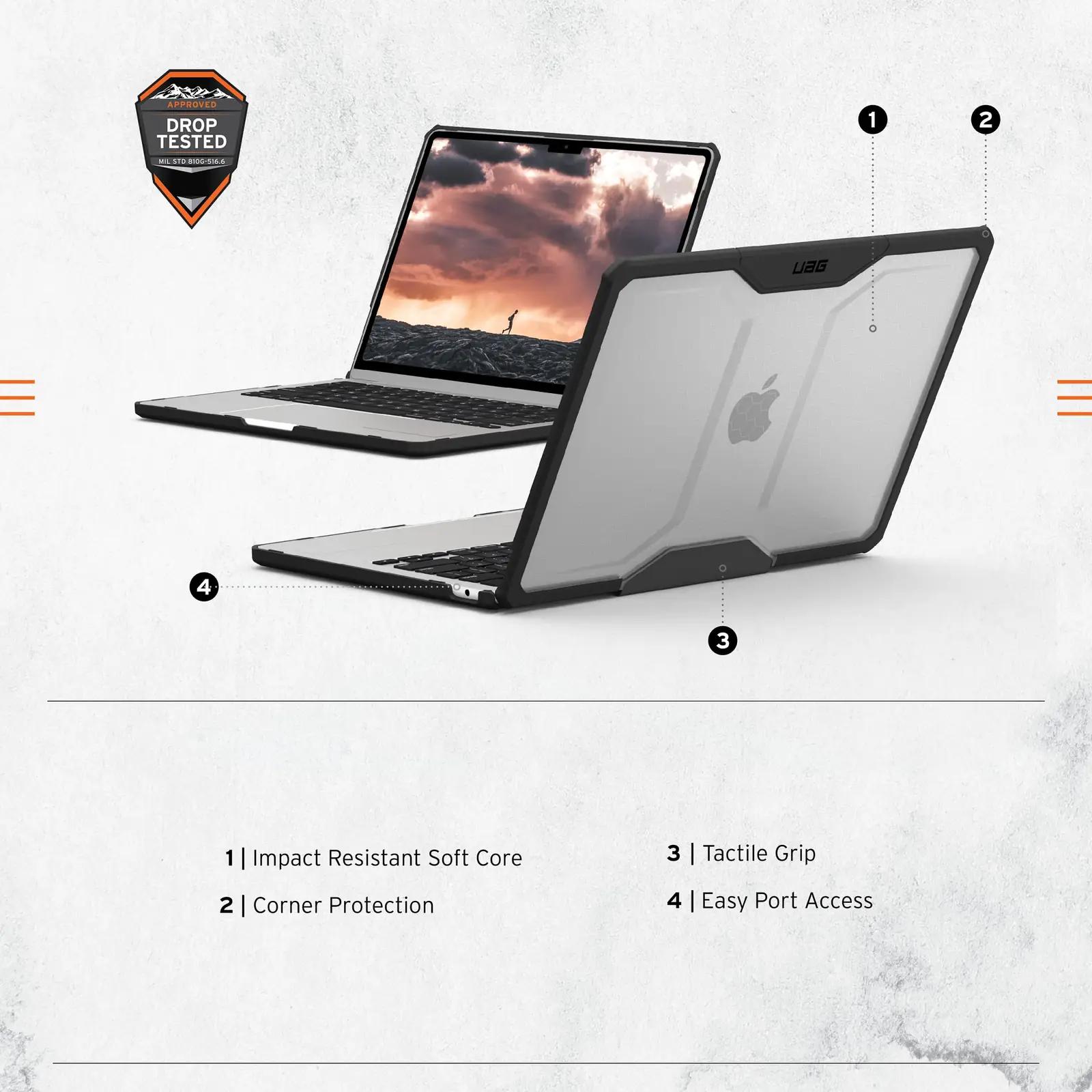 URBAN ARMOR GEAR vastupidav kaitsekest MacBook Air 13″ – pakend ja tarvikud