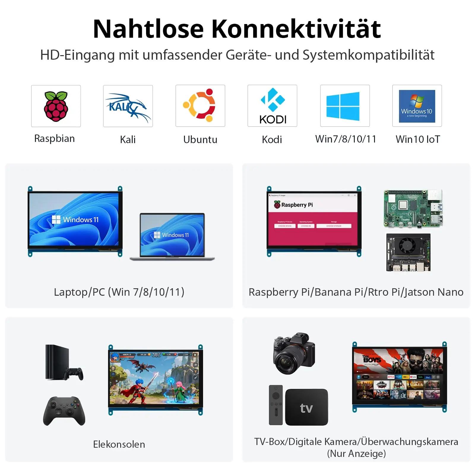 ELECROW 7-tolline HD puuteekraan Raspberry Pi ja DIY projektidele – lisavaade