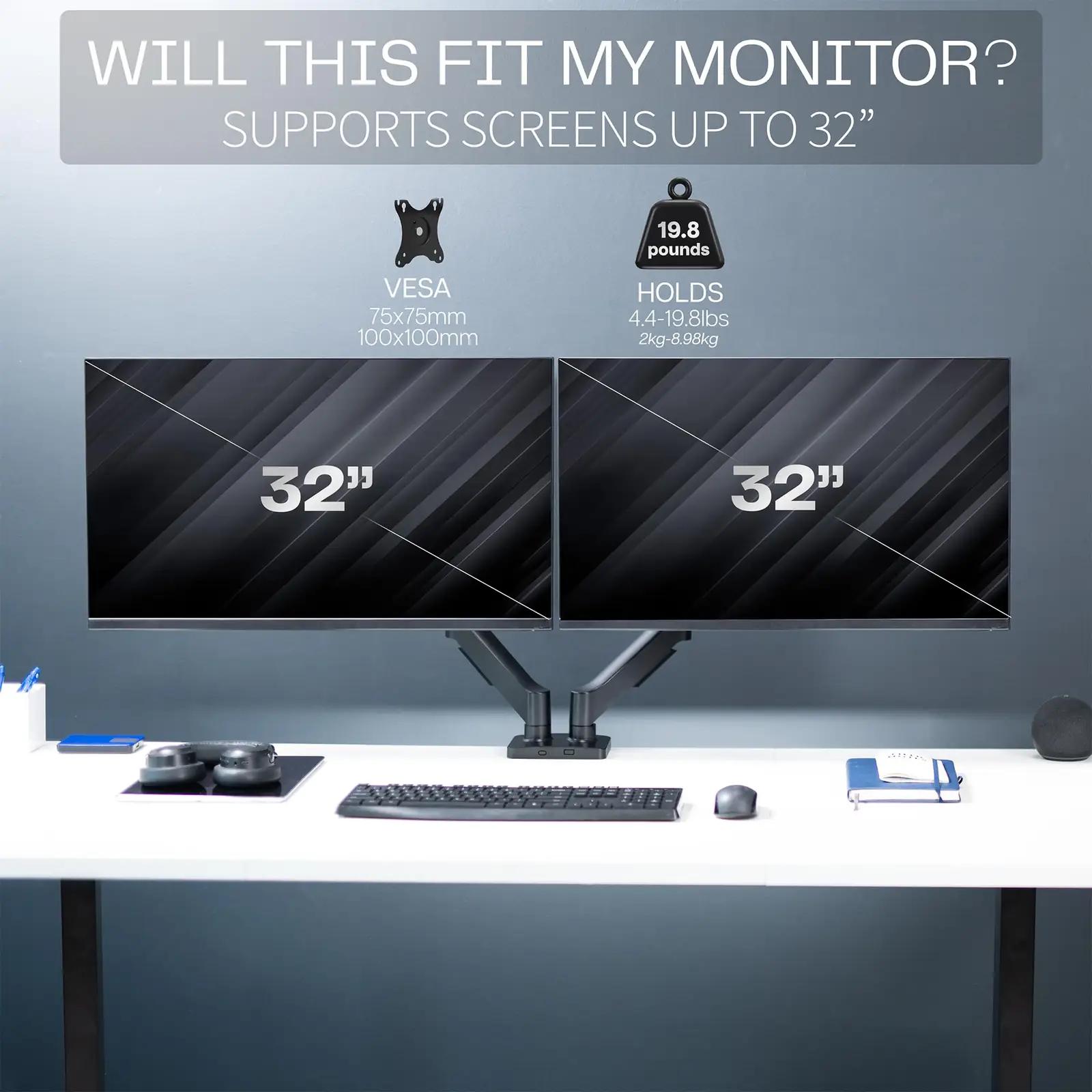 VIVO stiilne terasest topeltmonitori kinnitus – pilt 6