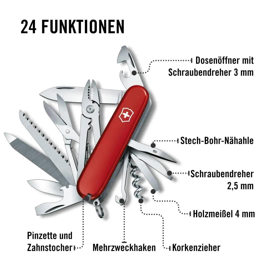 Victorinox väike mitmeotstarbeline taskunoagae heledalt punane 6 – lisavaade