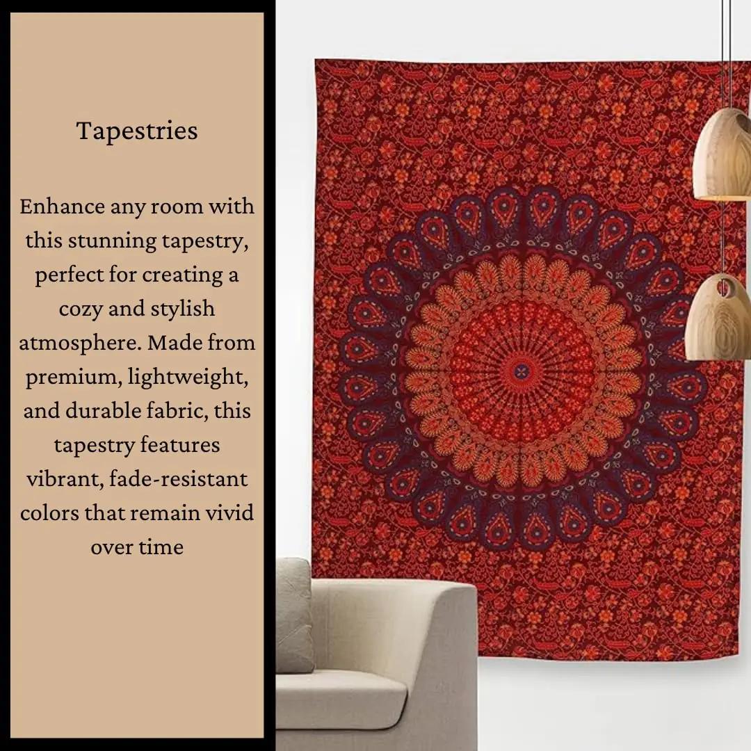 Bless International puuvillane Mandala-tapisserii – boho dekor – pilt 8