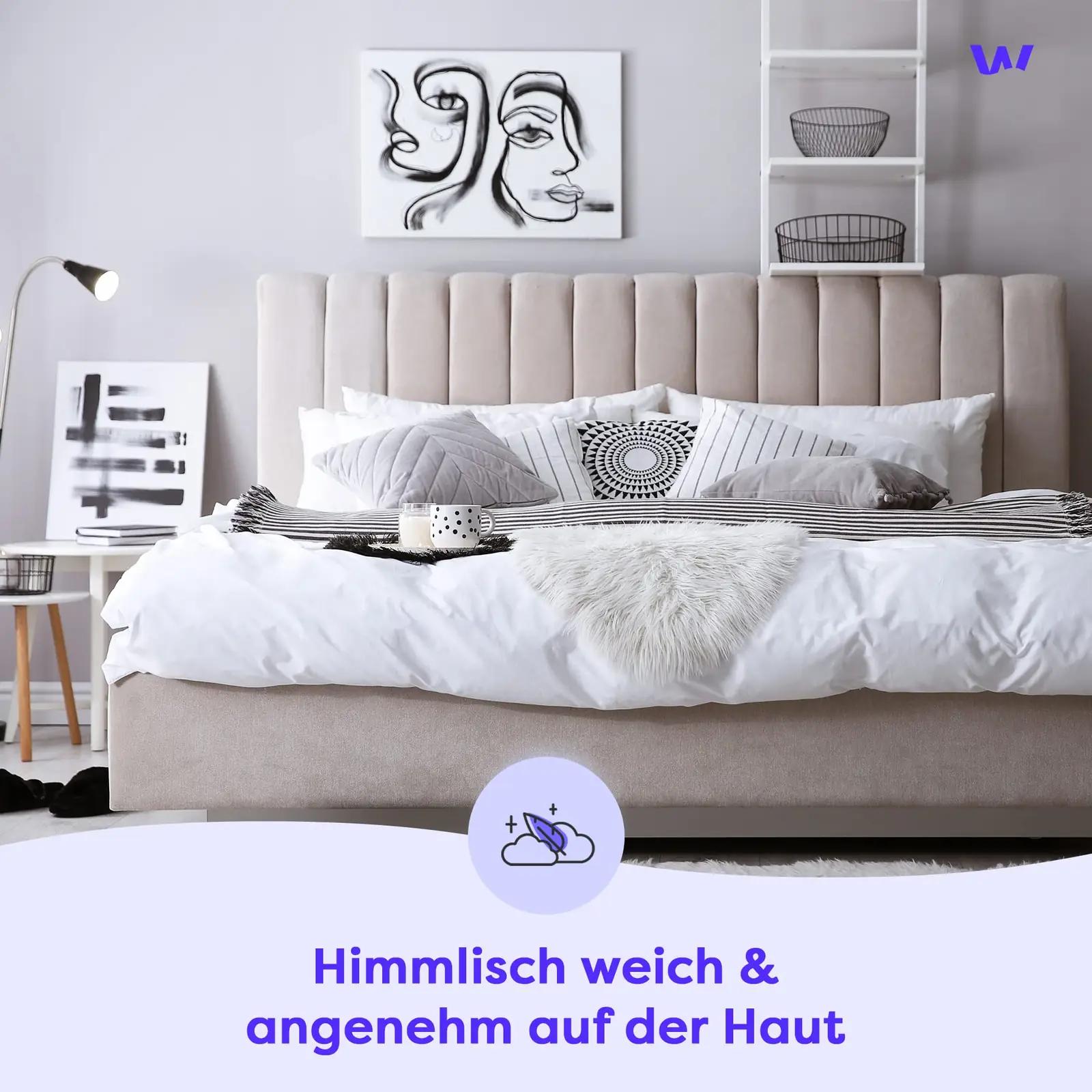 Wolkenfeld puuvillane voodipesu 135×200 – nahasõbralik komplekt – detailne vaade