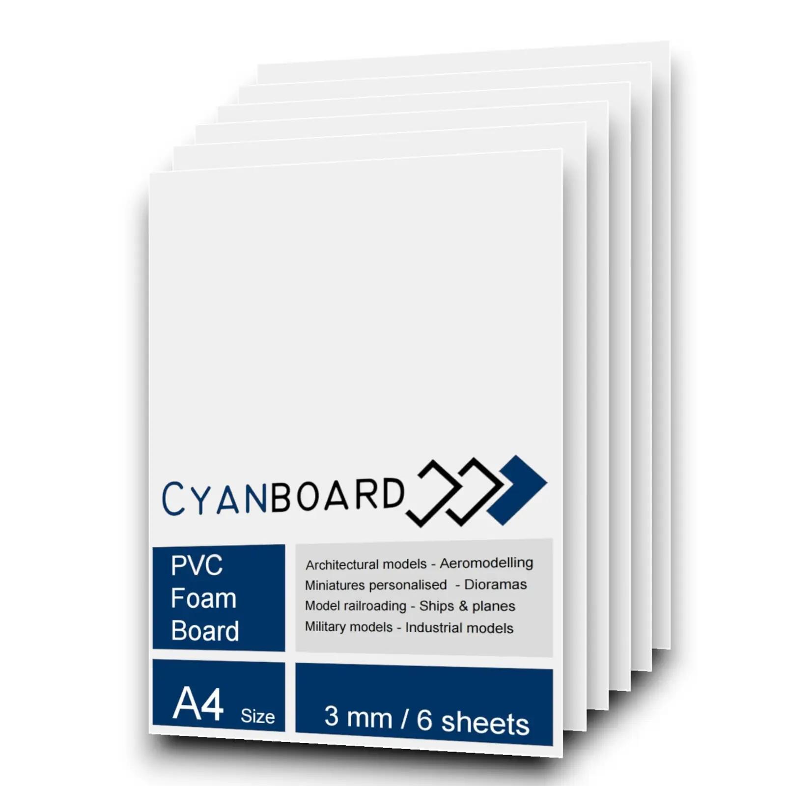 Cyanboard matt PVC-plaadid 6 tk — kerge ja vastupidav A4