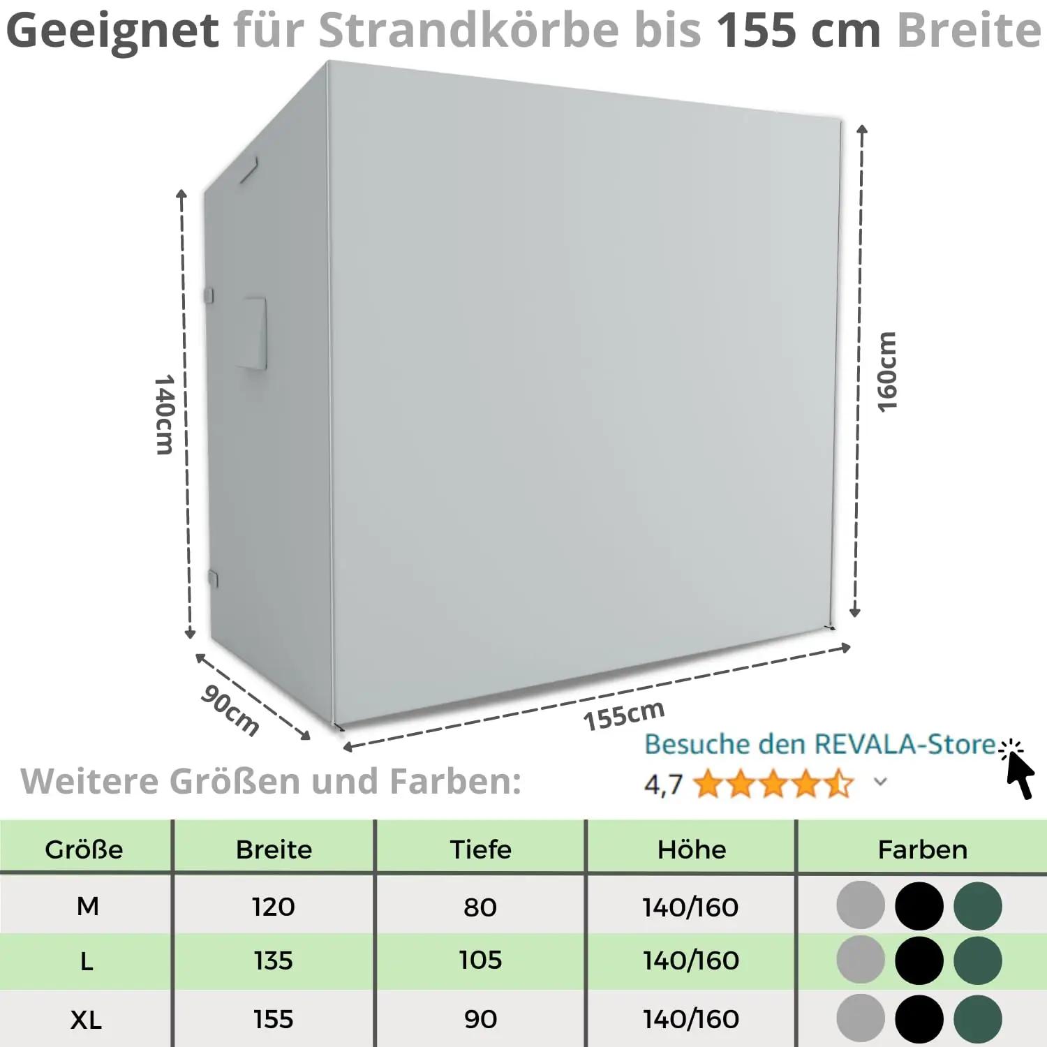 REVALA veekindel strandkorvi kate – talvekindel kaitse (600D) – detailne vaade
