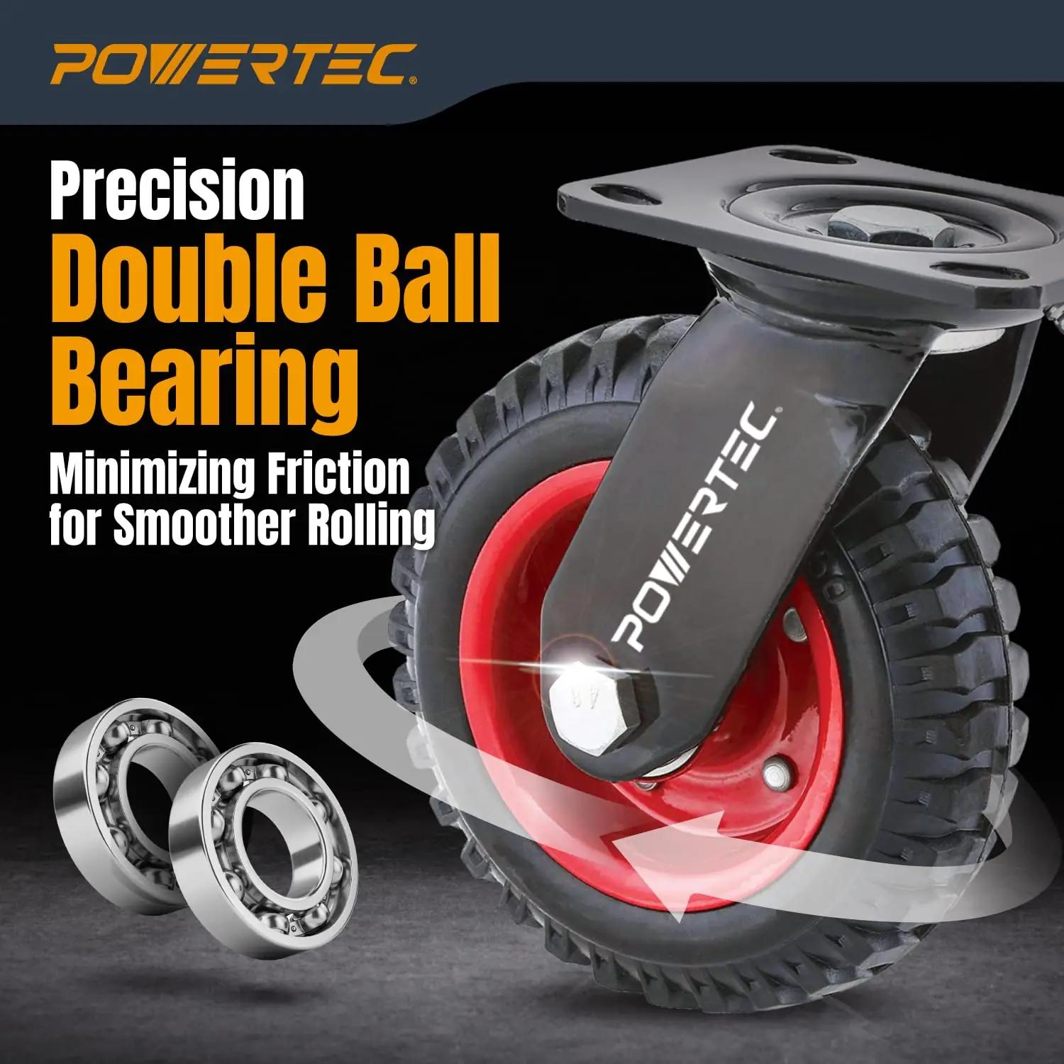 POWERTEC vastupidav ratas 16,4 cm — tugev kinnitus ja mugav – kasutusnäide