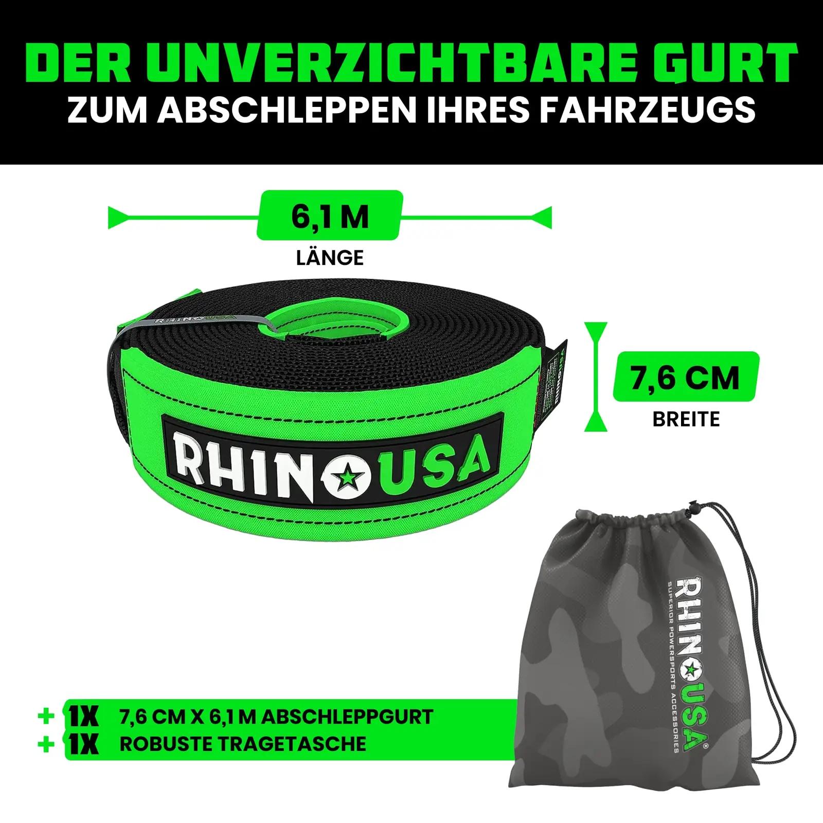 Rhino USA tugev polüester tõmbe- ja päästevöö 6,1 m – lisavaade