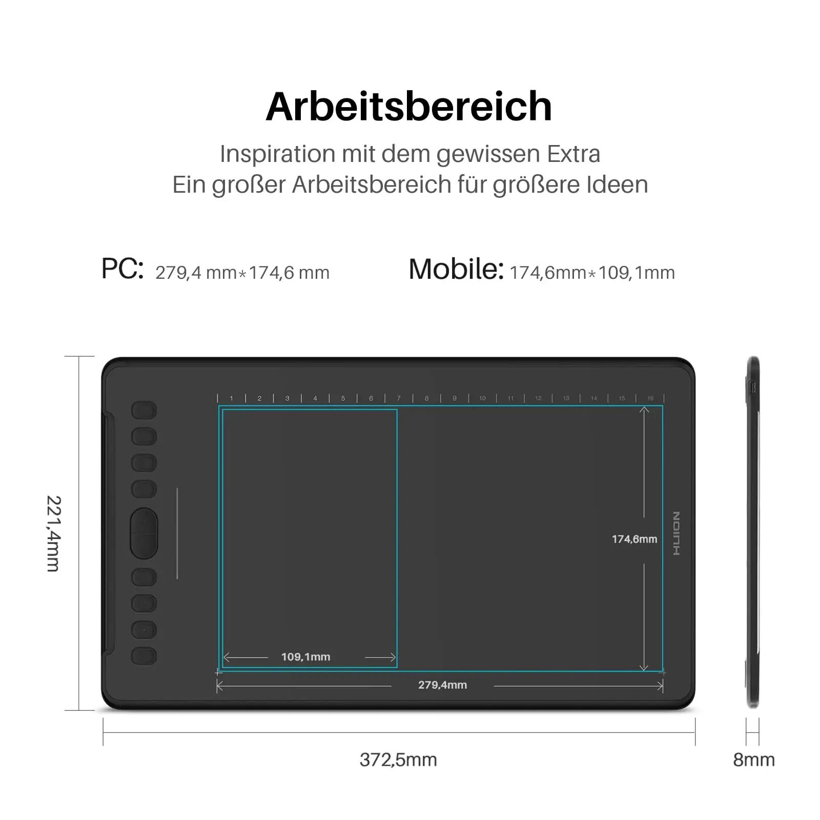 HUION stiilne joonistustahvel H1161 — täpne töö ja kingiidee – pilt 7