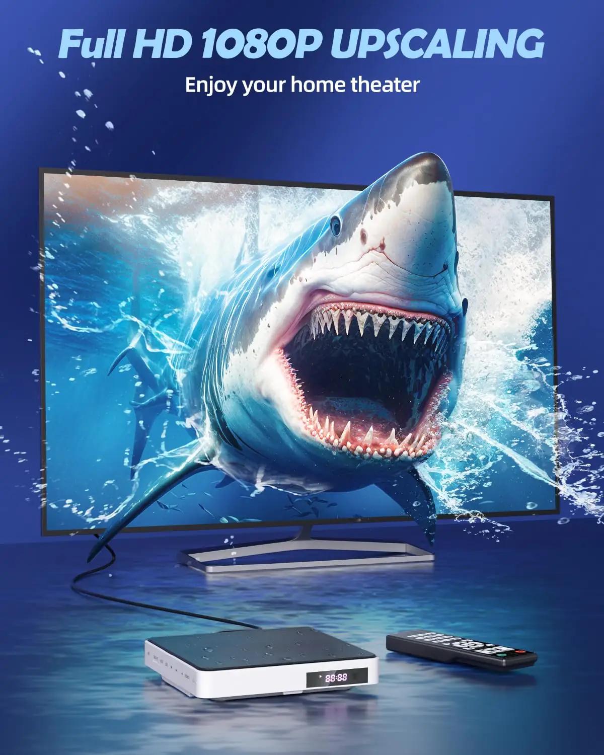 Arafuna valge mini DVD-mängija HDMI 1080p koduseks kasutuseks – kasutusnäide