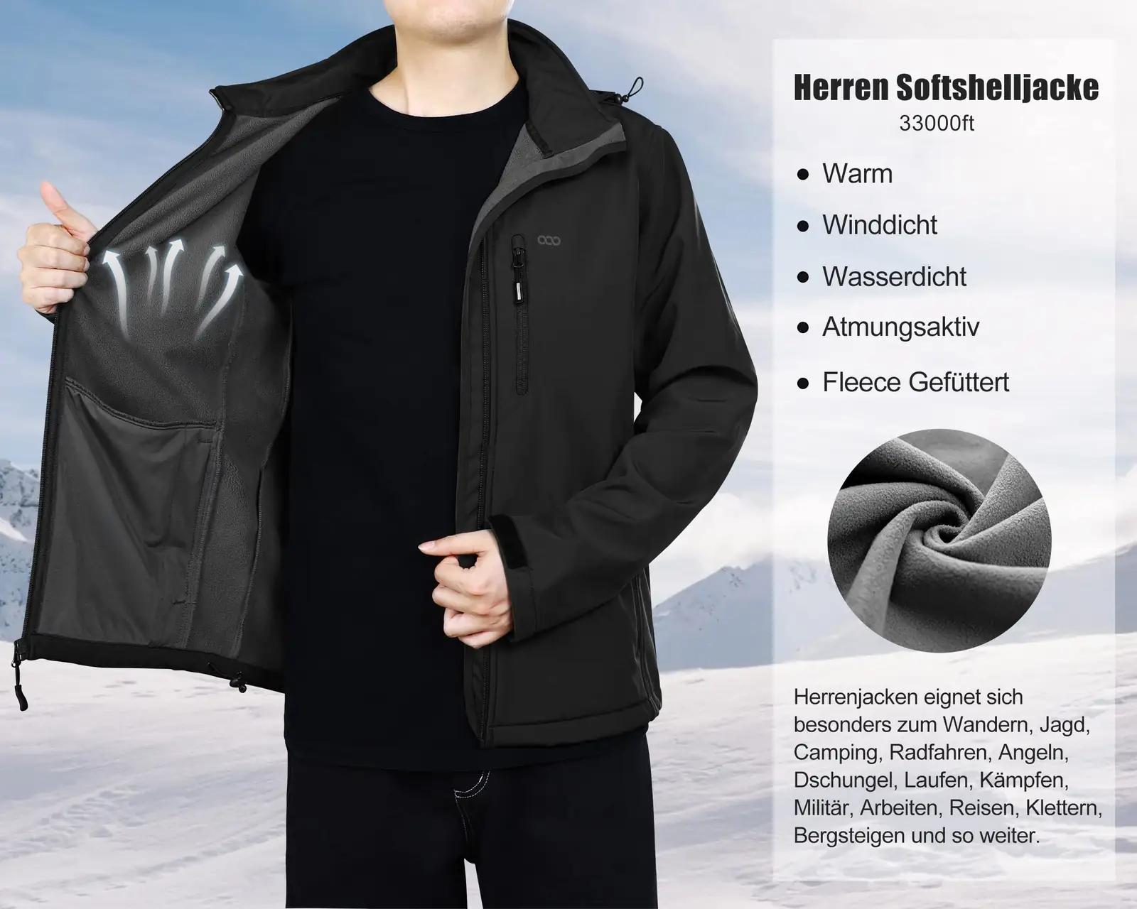33,000ft meeste softshell-jope veekindel ja soe valik – kasutusnäide