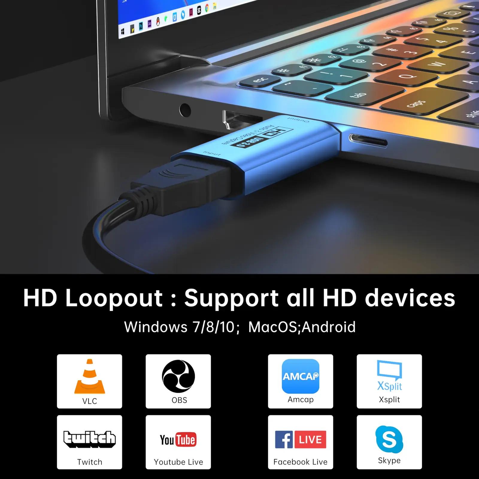 YCE sinine USB-videokaart 4K HDMI võimalusega – kasutusnäide