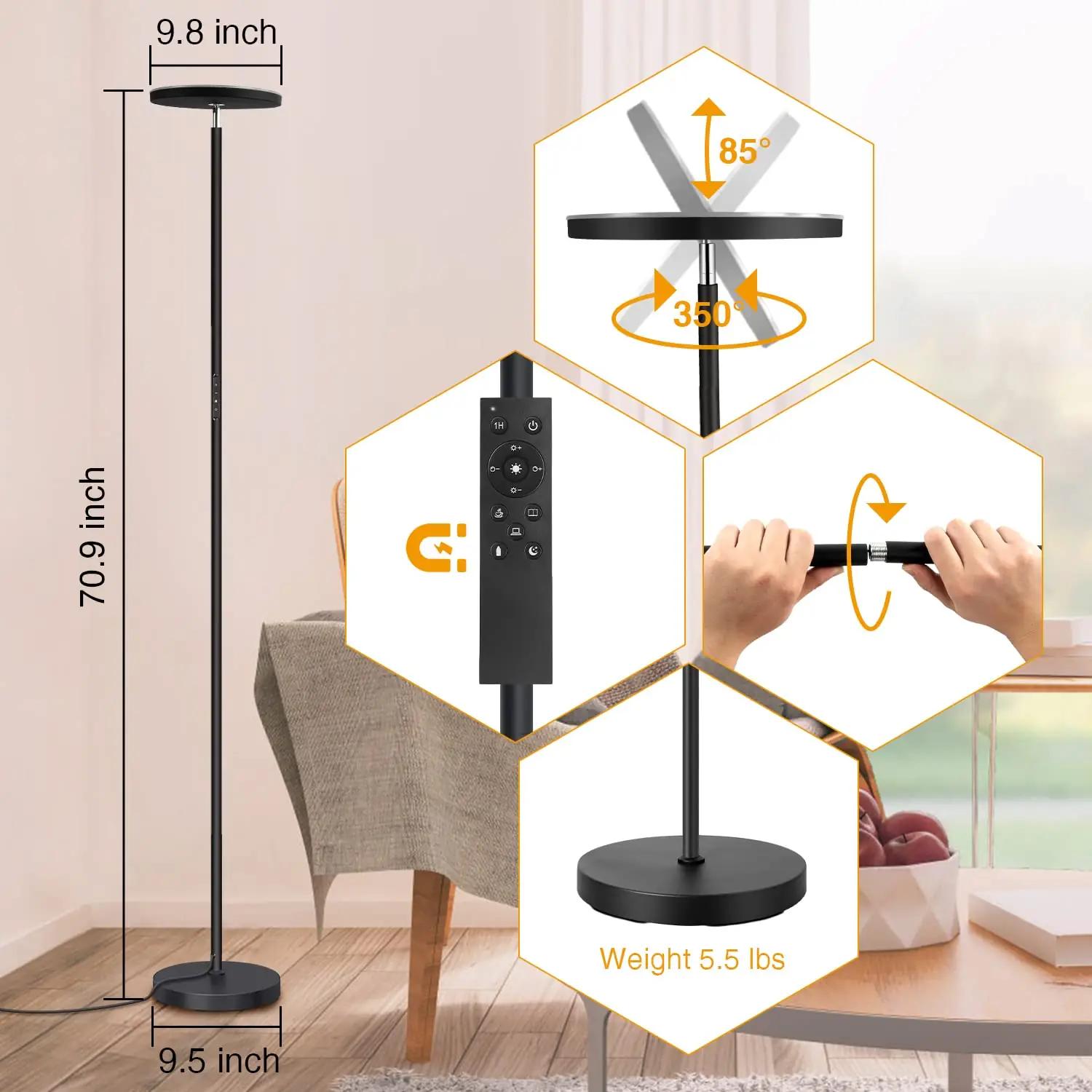 OUTON modernne LED-lamp 30W dimmitav – must metall – pilt 6