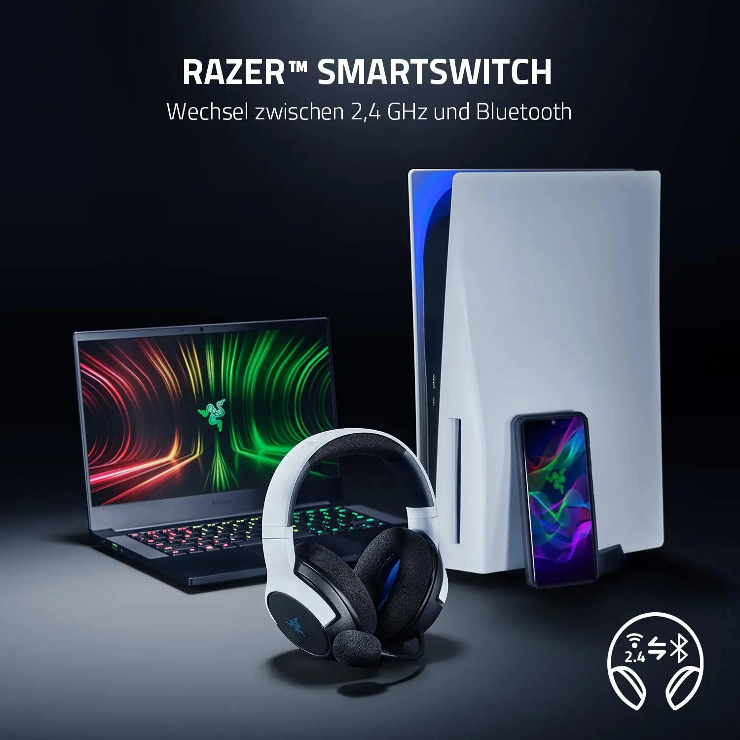 Razer mugav ja vastupidav juhtmevaba mängukõrvakomplekt PS5 jaoks – kasutusnäide