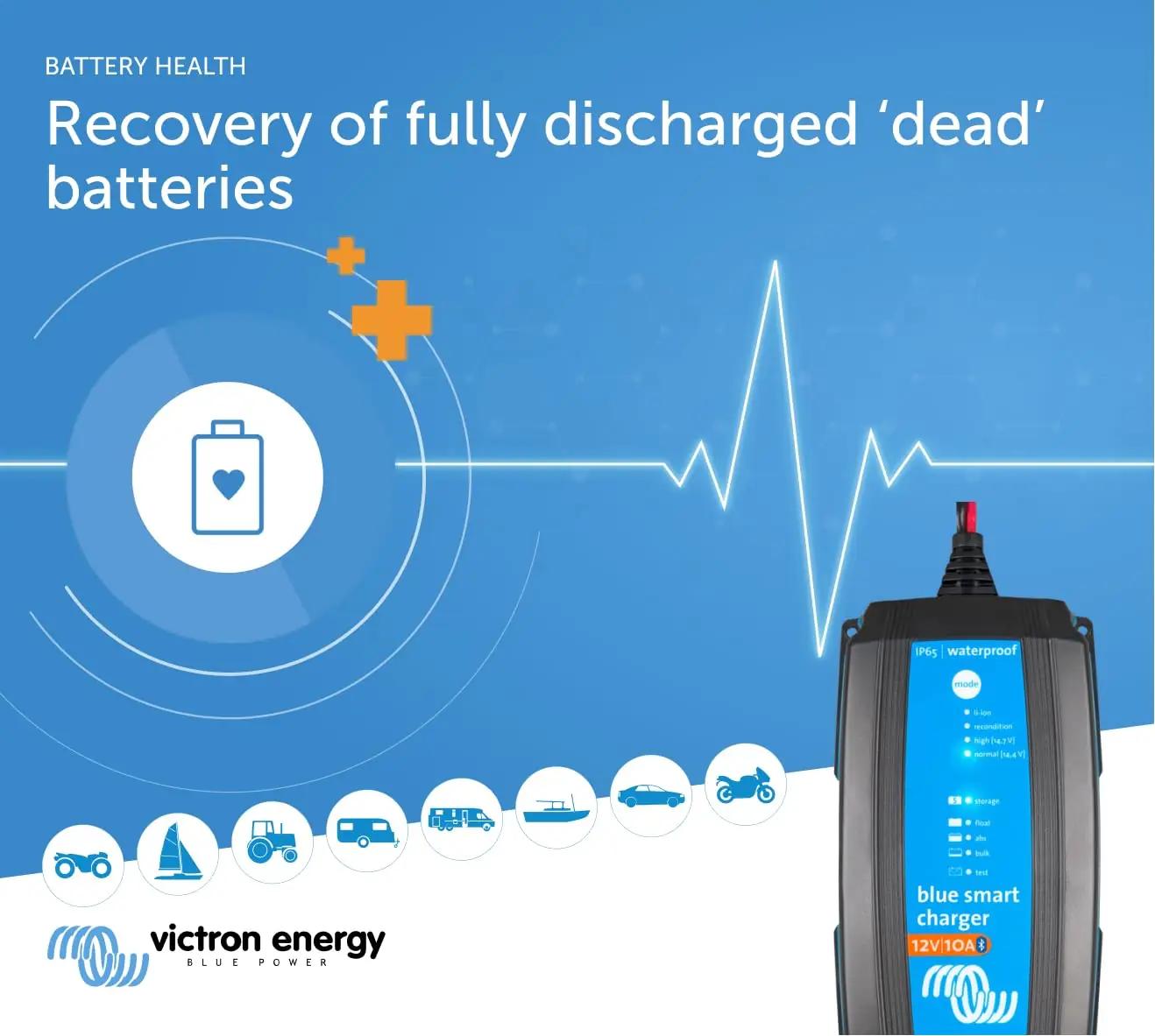 Victron Energy vastupidav 12V 10A akulaadija Bluetoothiga – kasutusnäide