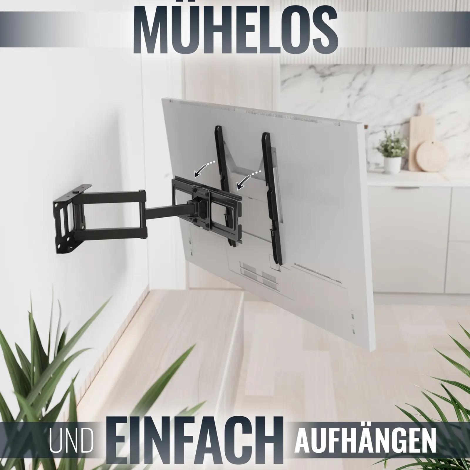 RICOO tugev terasest TV-kinnitus 40–65″ — liigendiga ja painduv – detailne vaade
