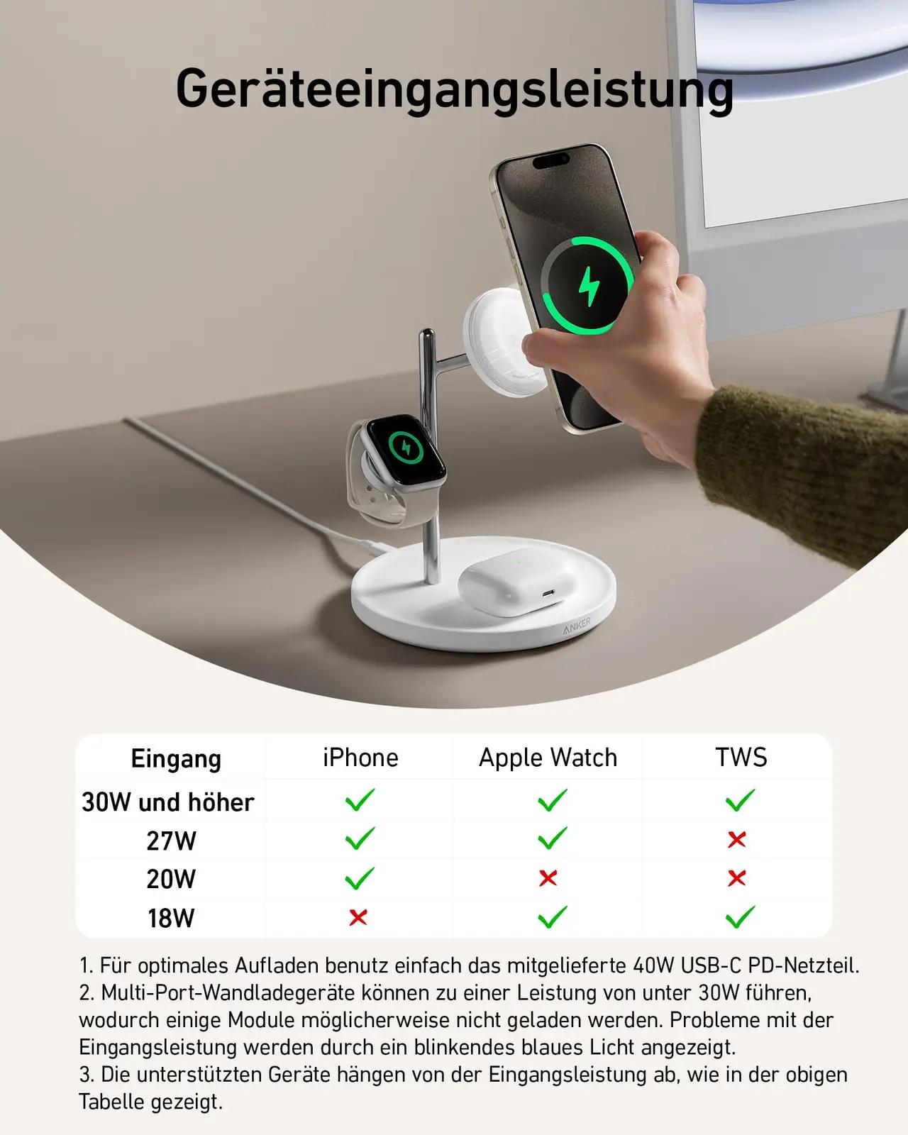 Anker magneesiumist 3-ühes traadita laadija – kompaktne 15W – pilt 6