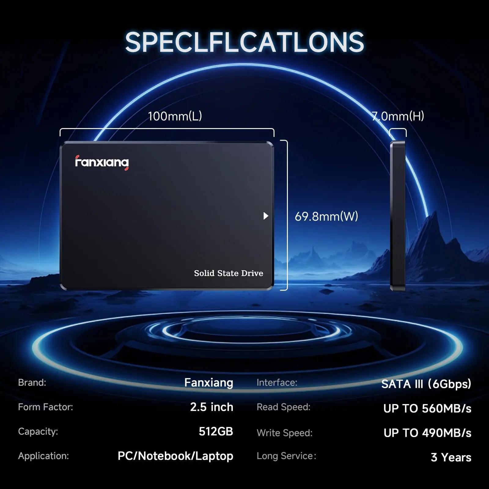 fanxiang kompaktne 512GB SSD – kiire salvestus ja mängude tugi – kasutusnäide