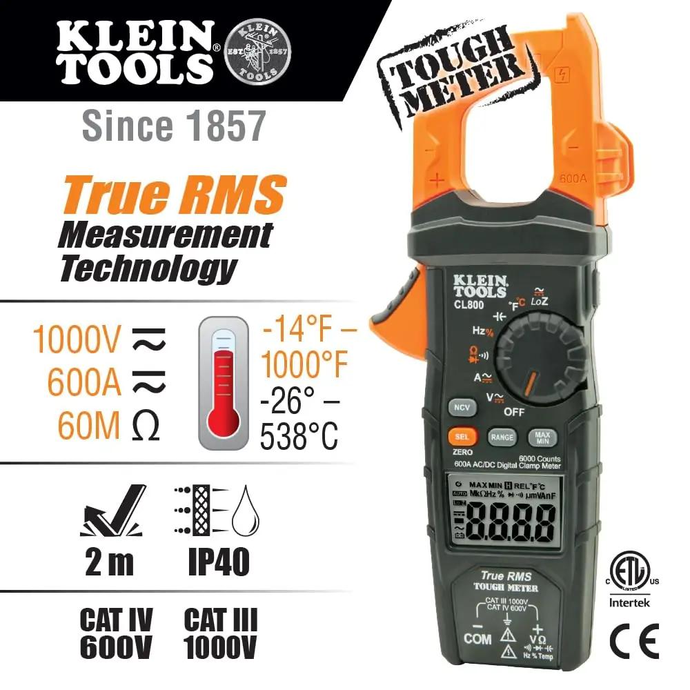 KLEIN TOOLS tugev plastist CL800 tangamultimeeter — – detailne vaade