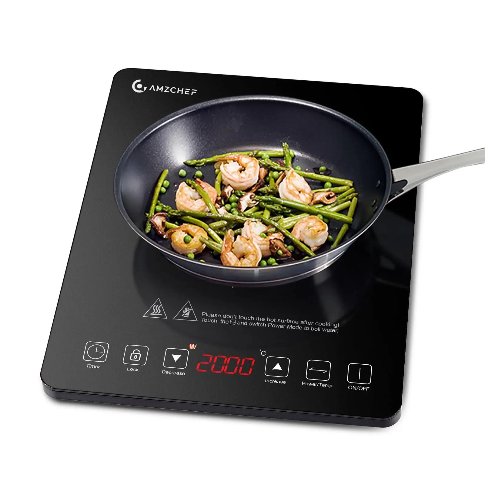 AMZCHEF stiilne induktsioonpliit 2000W – kompaktne ja turvaline