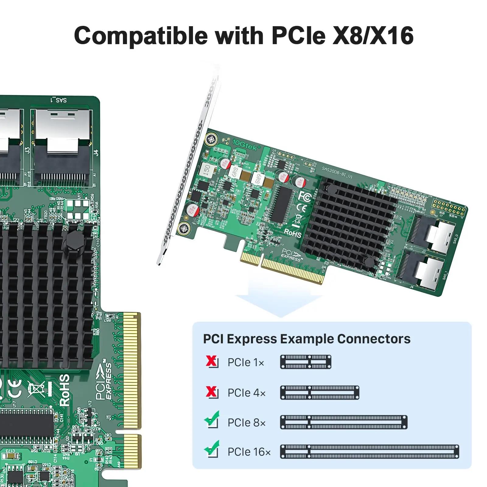 10Gtek LSI-2008-8I(LSI9211-8I) i/o-kontrollerid – detailne lähivaade