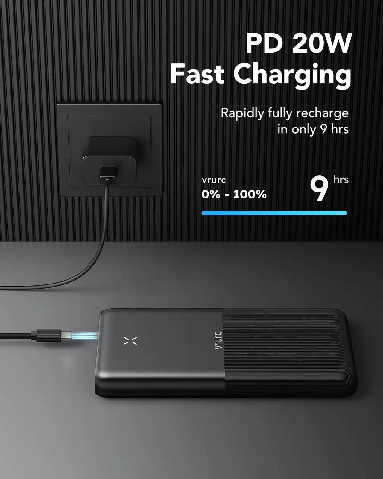 VRURC võimas 30000 mAh kaasaskantav akupank kiire laadimisega – lisavaade