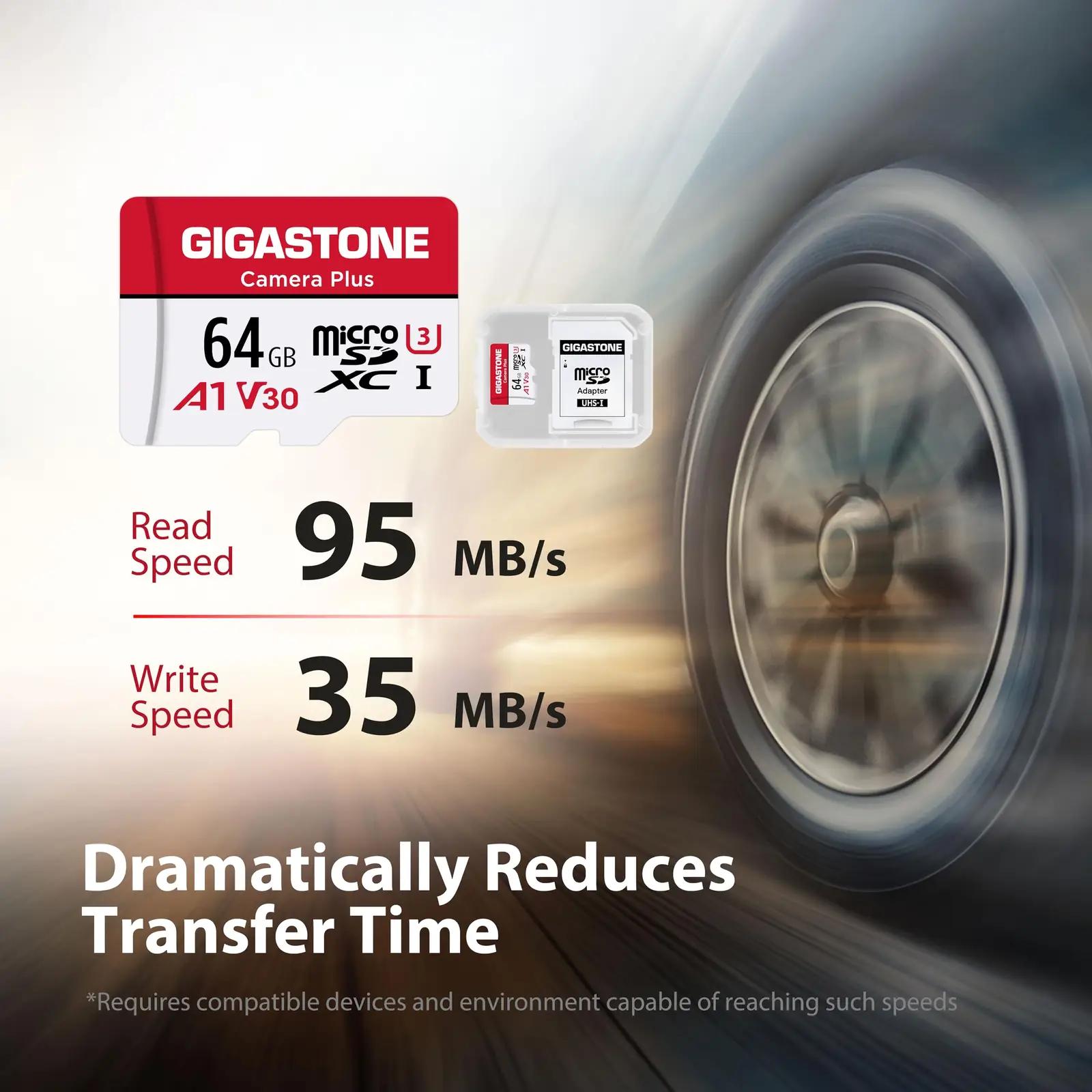 Gigastone 64GB U1 C10 5pk mälukaardid – detailne lähivaade