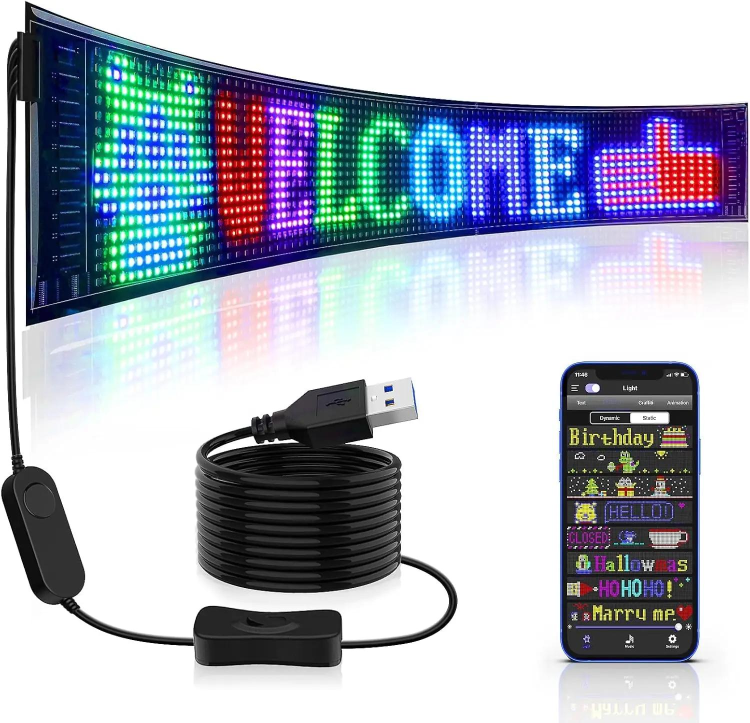 Qnoavve värvikas painduv LED-riba 68×12 cm – dekoratiivne reklaam
