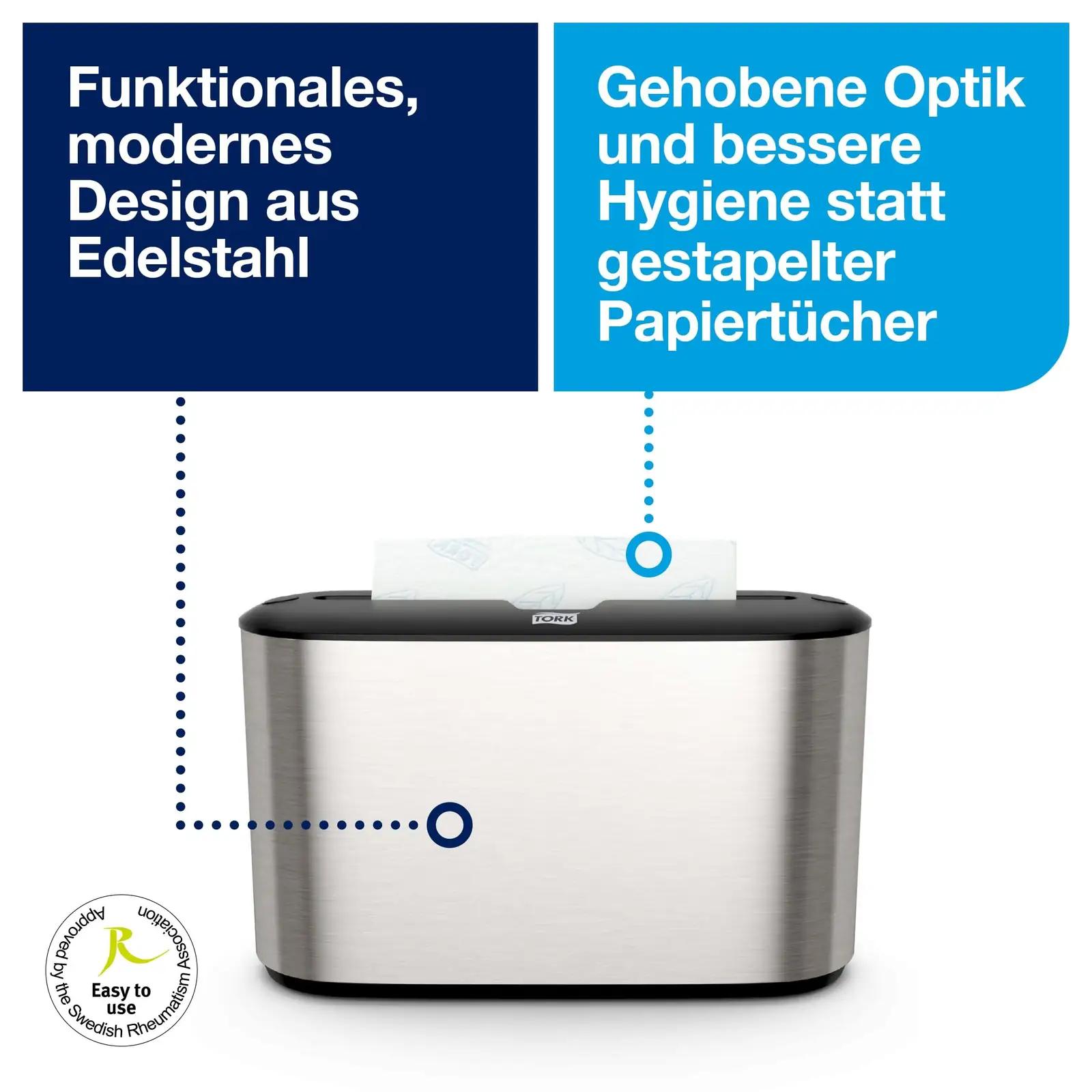 Tork roostevaba lauaspender kätepaberile — vastupidav disain – pakend ja tarvikud