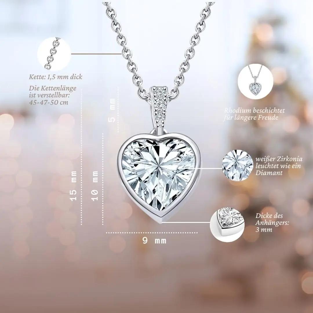 LOVENEST hõbedane südamelikeel kaelakee – elegantne kingitus – kasutusnäide