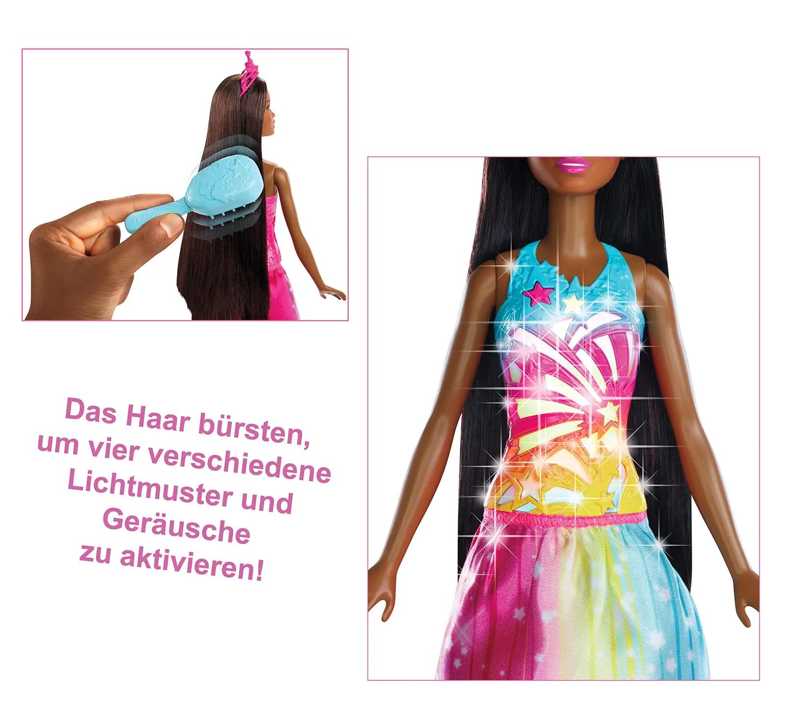 Barbie nukukomplekt – printsess juukseteemaline mänguasi, FRB13 – pakend ja tarvikud