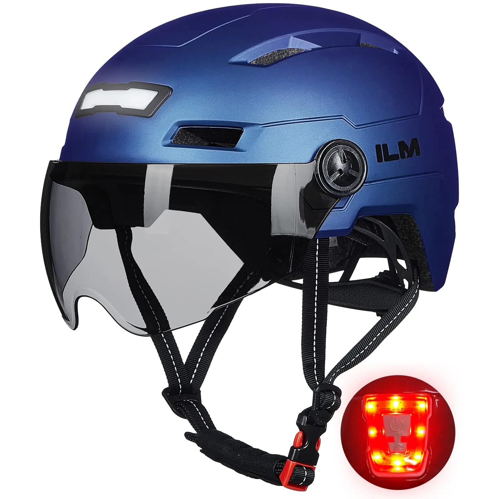 ILM kerge jalgrattakiiver LED-valguse ja visordiga L-XL