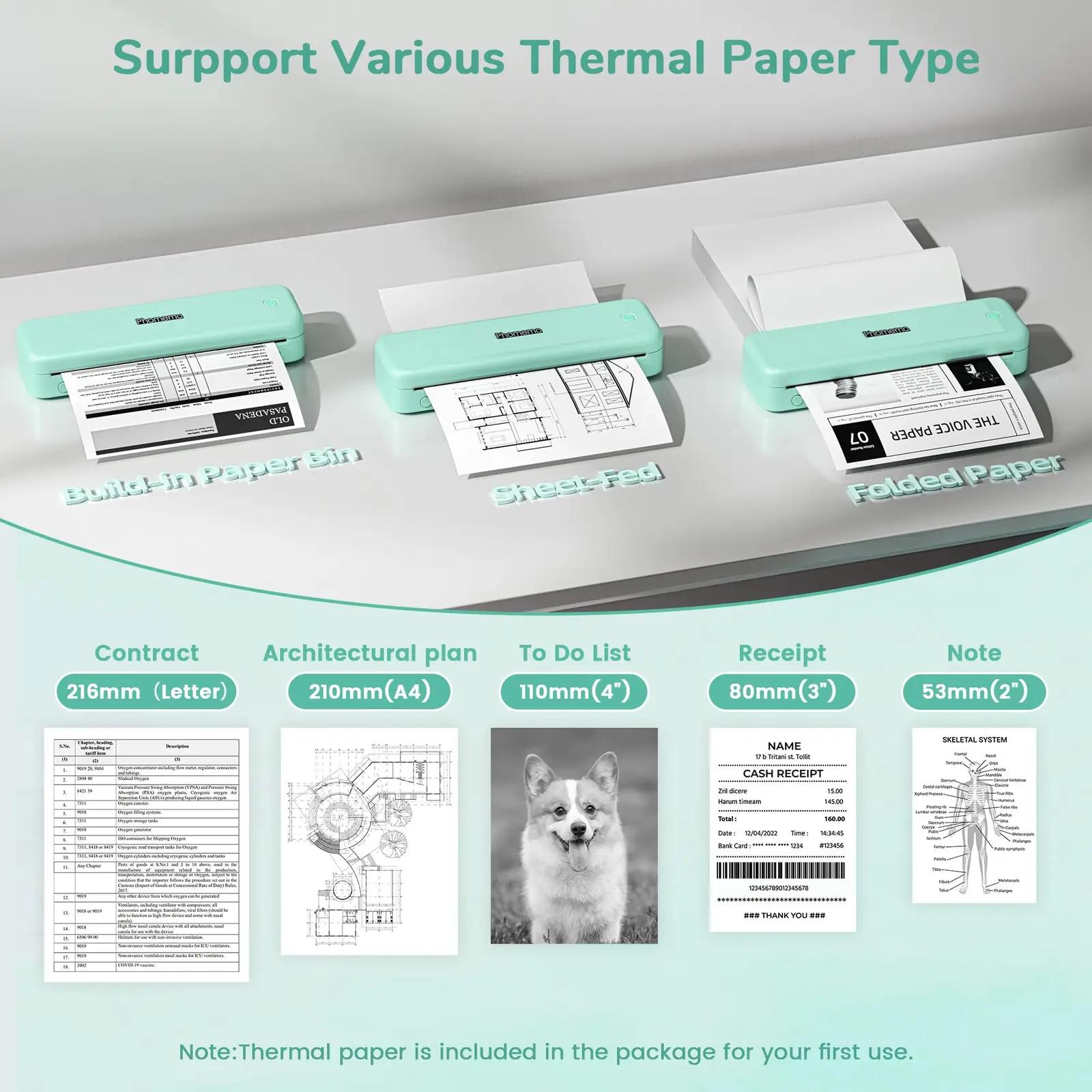 Phomemo kaasaskantav A4 termoprinter — sobib kodu- ja – pilt 6