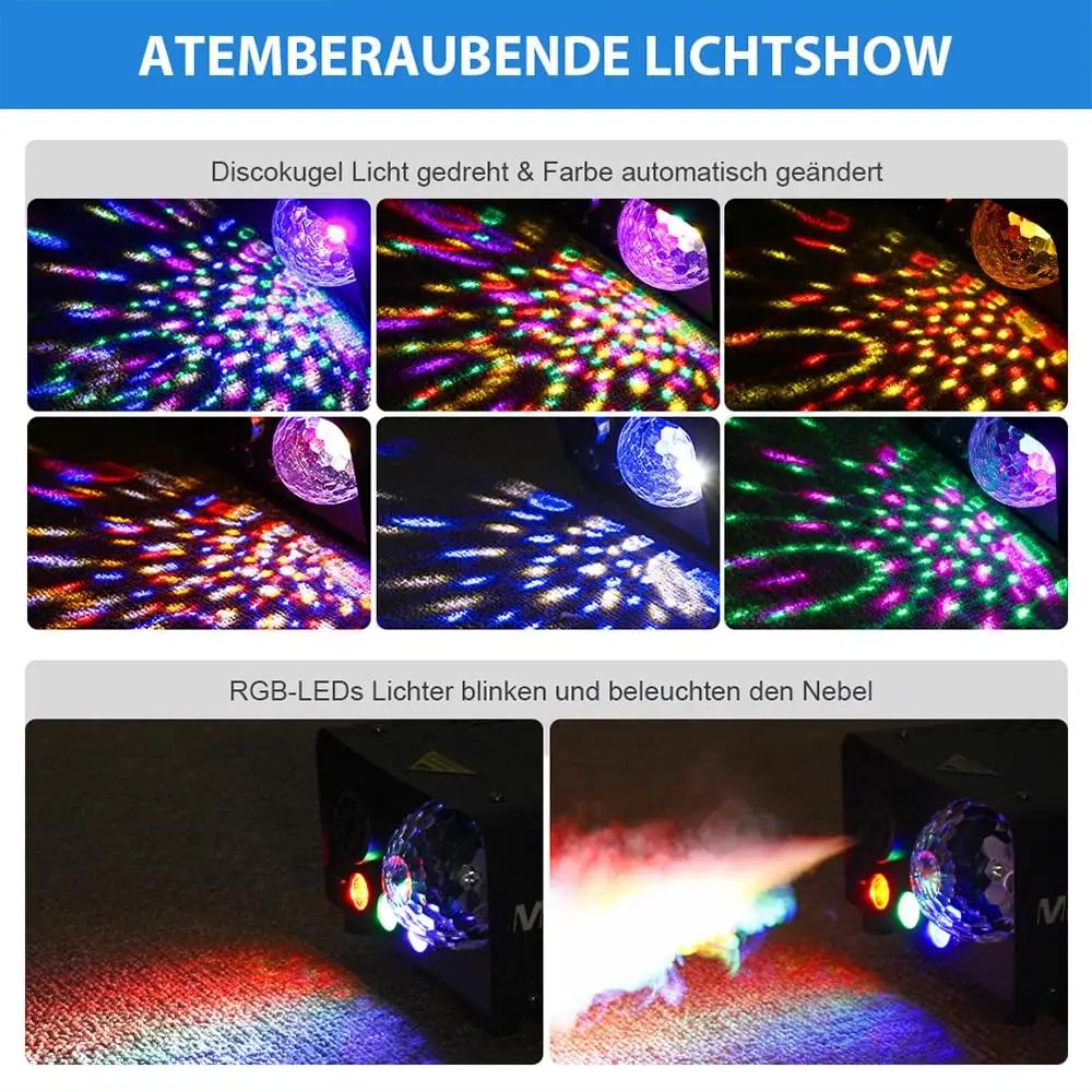 MOSFiATA 600W pilvefänne RGB-LEDidega – pidu ja lavaefekt – pakend ja tarvikud
