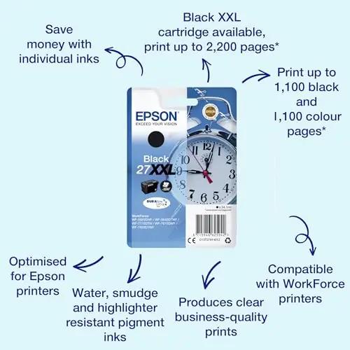 Epson must XXL tindikassett C13T27914012 — suur mahutavus ja – detailne vaade