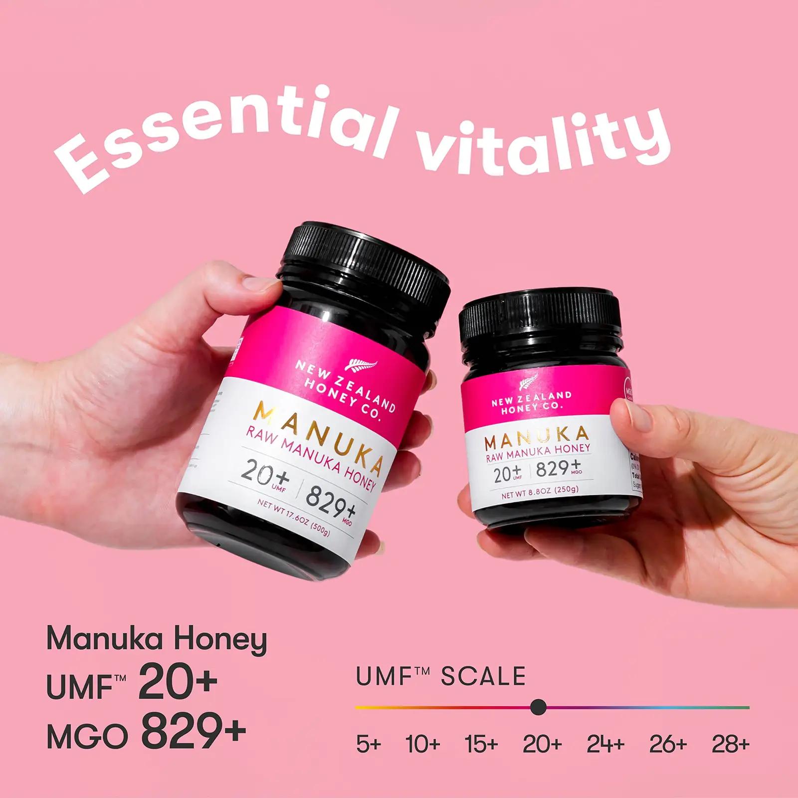 NEW ZEALAND HONEY CO Manuka mesi 500 g – tugev MGO 829+ – kasutusnäide
