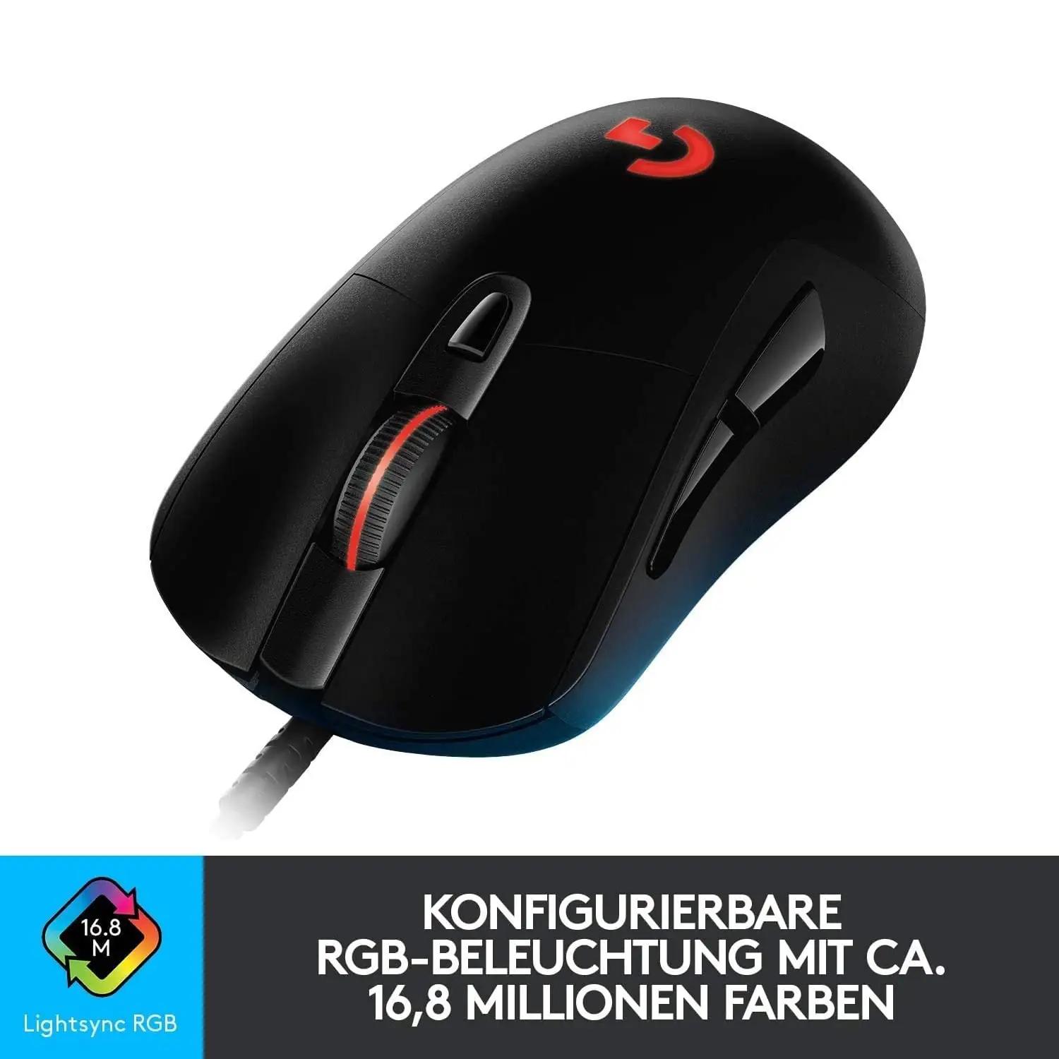 Logitech G kerge mänguhiir – täpne HERO andur ja RGB – pakend ja tarvikud