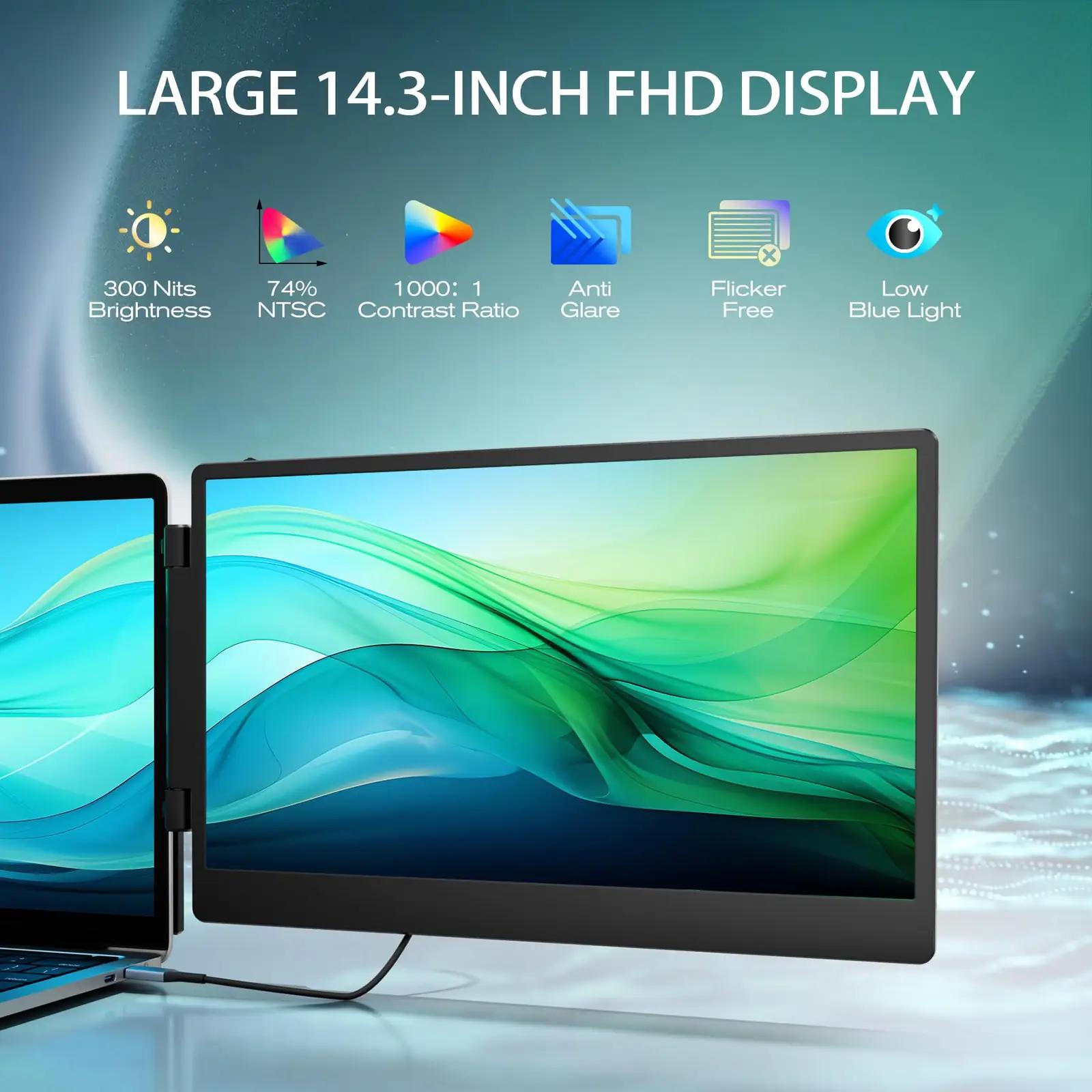 Teamgee 14″ kaasaskantav 1080P IPS ekraani laiendus kaasaegsele – detailne vaade