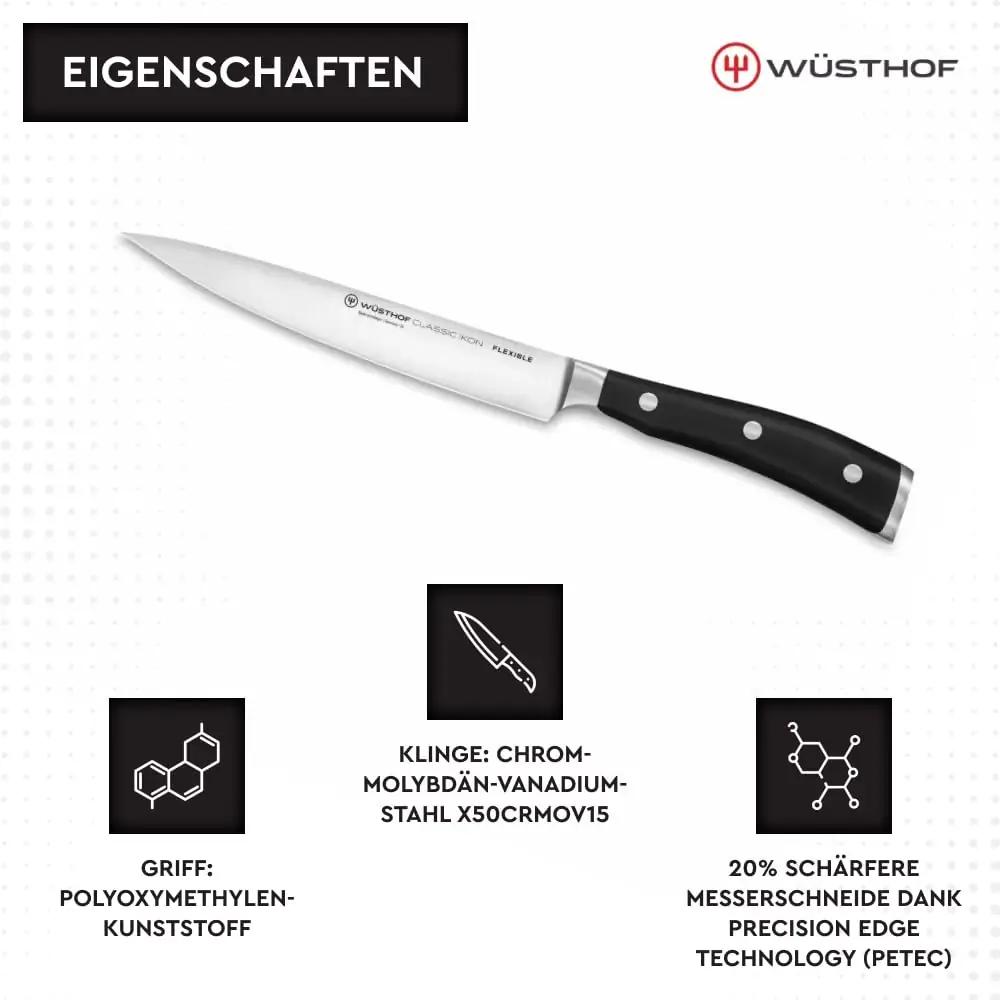 WÜSTHOF Classic Ikon 16 cm filiernuga — täpne roostevaba tera – kasutusnäide