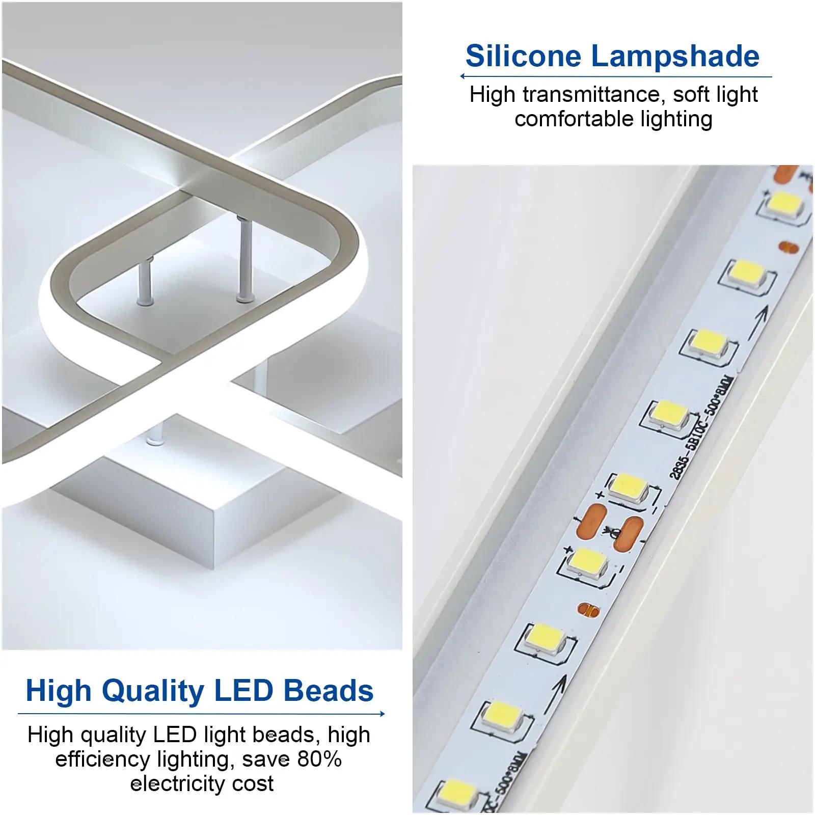 Osairous valge akrüül lakke lamp — modernne 42W jahe valgus – lisavaade