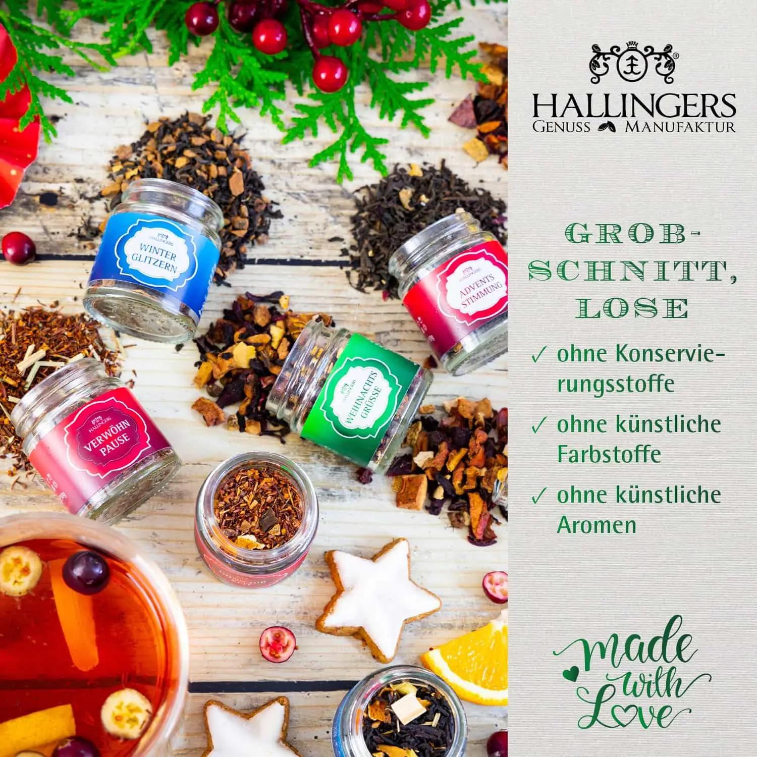 Hallingers Genuss Manufaktur teekalender klaasist — ideaalne – kasutusnäide